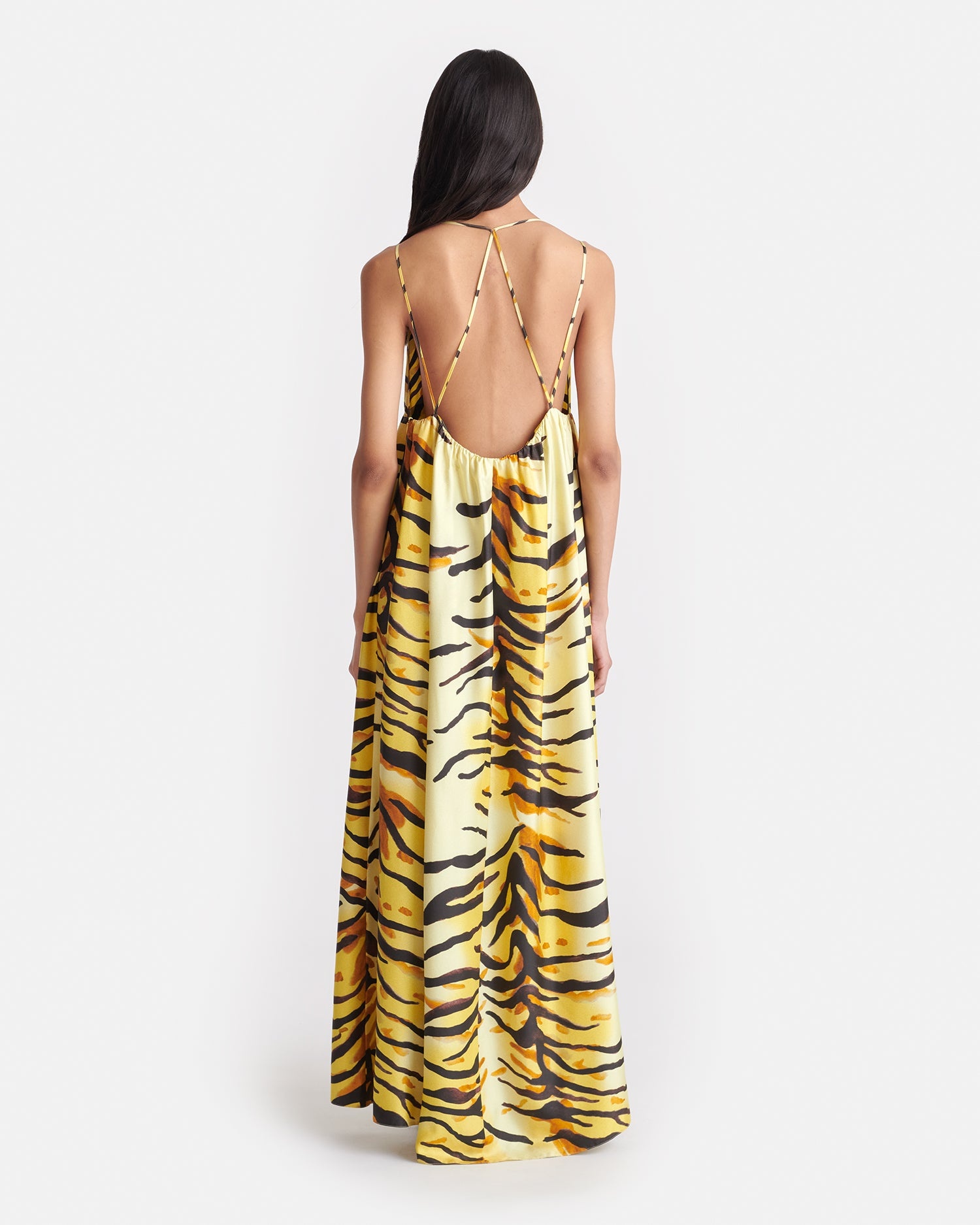 Printed Silk Twill Maxi Dress - 4