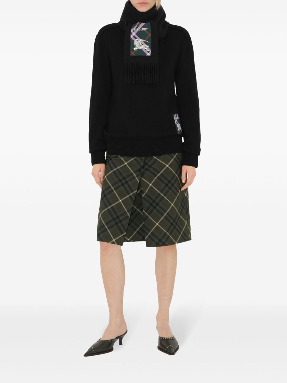 check-label cashmere scarf - 3