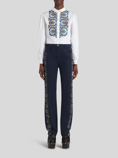 Etro JEANS WITH FLORAL SIDE BANDS outlook