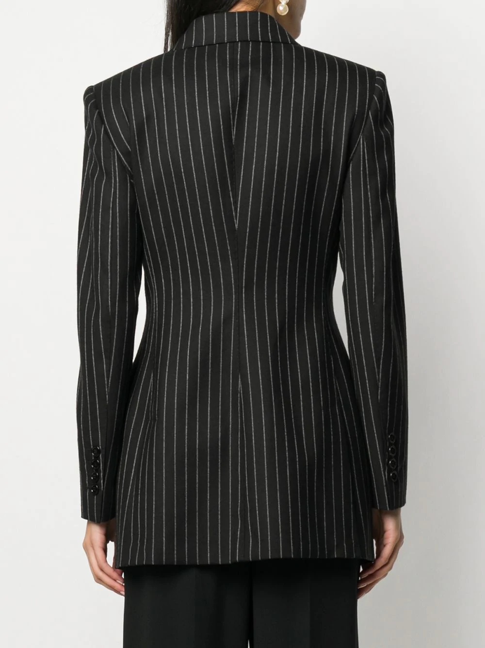 pinstripe double-breasted blazer - 4