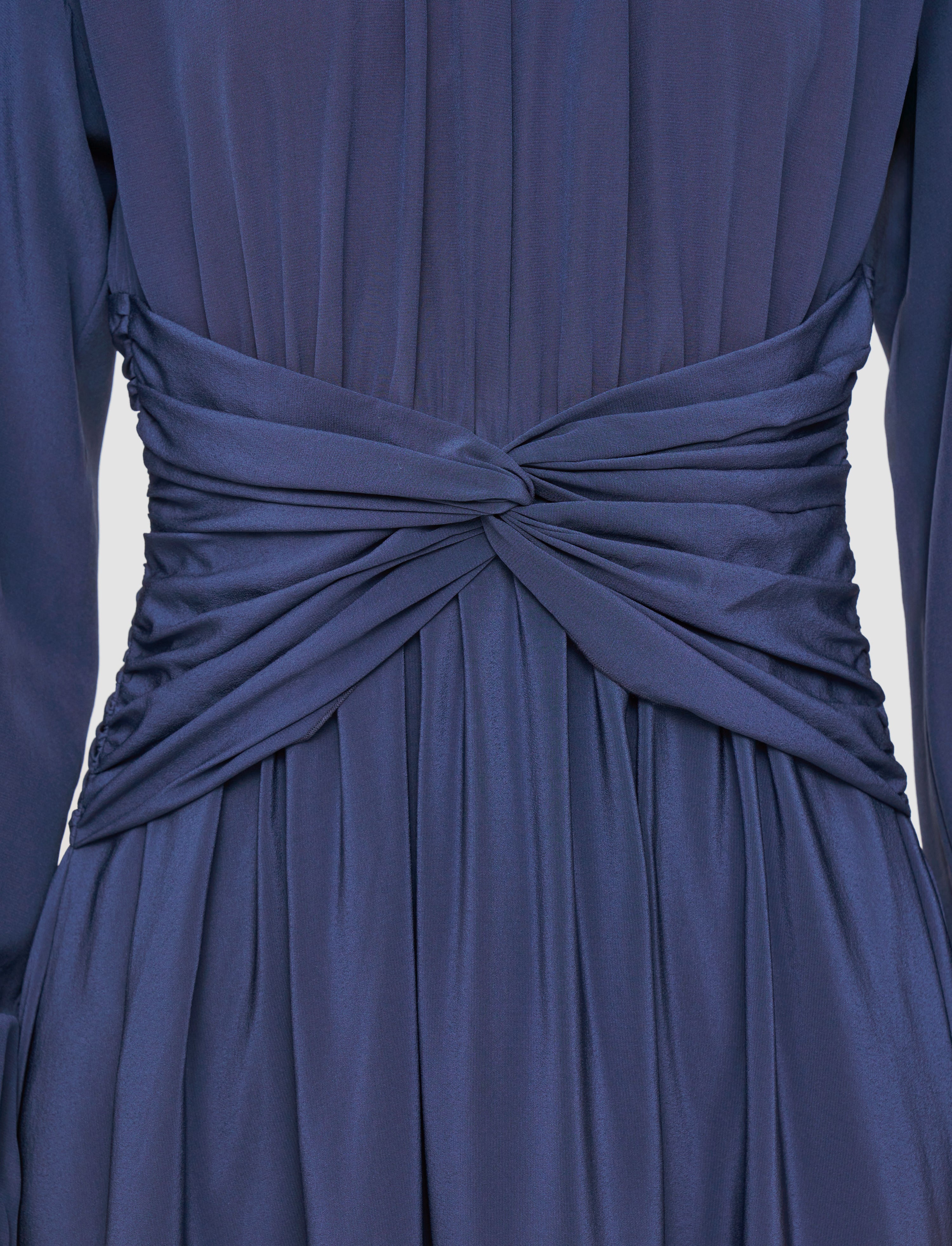 Leila Crepe de Soie Knot Silk Dress - 5