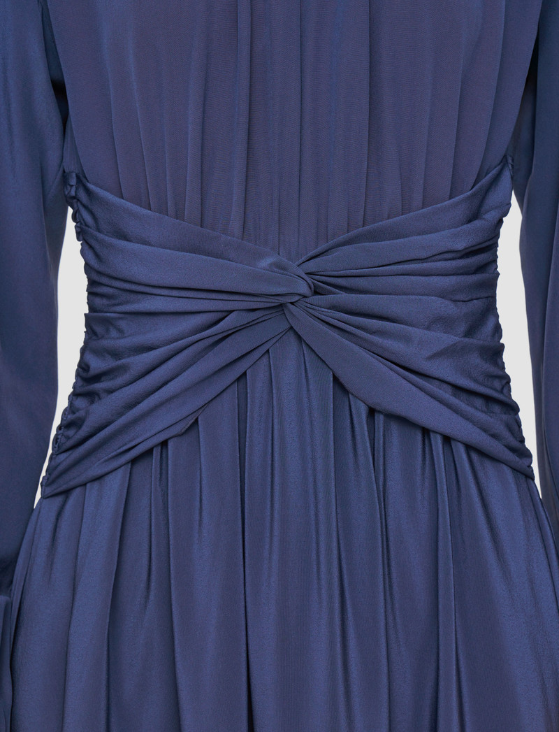 Leila Crepe de Chine Knot Silk Dress 5