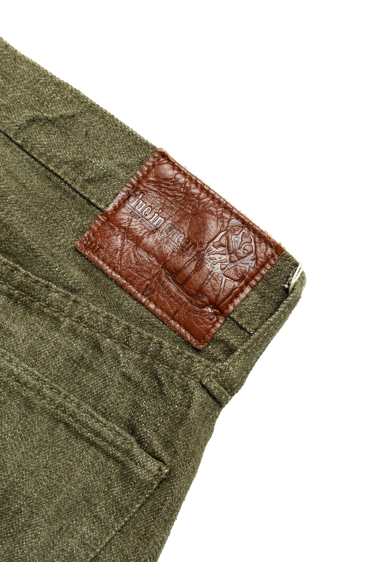 OL-14oz-019 14oz Olive Selvedge Denim Relax Tapered - 8