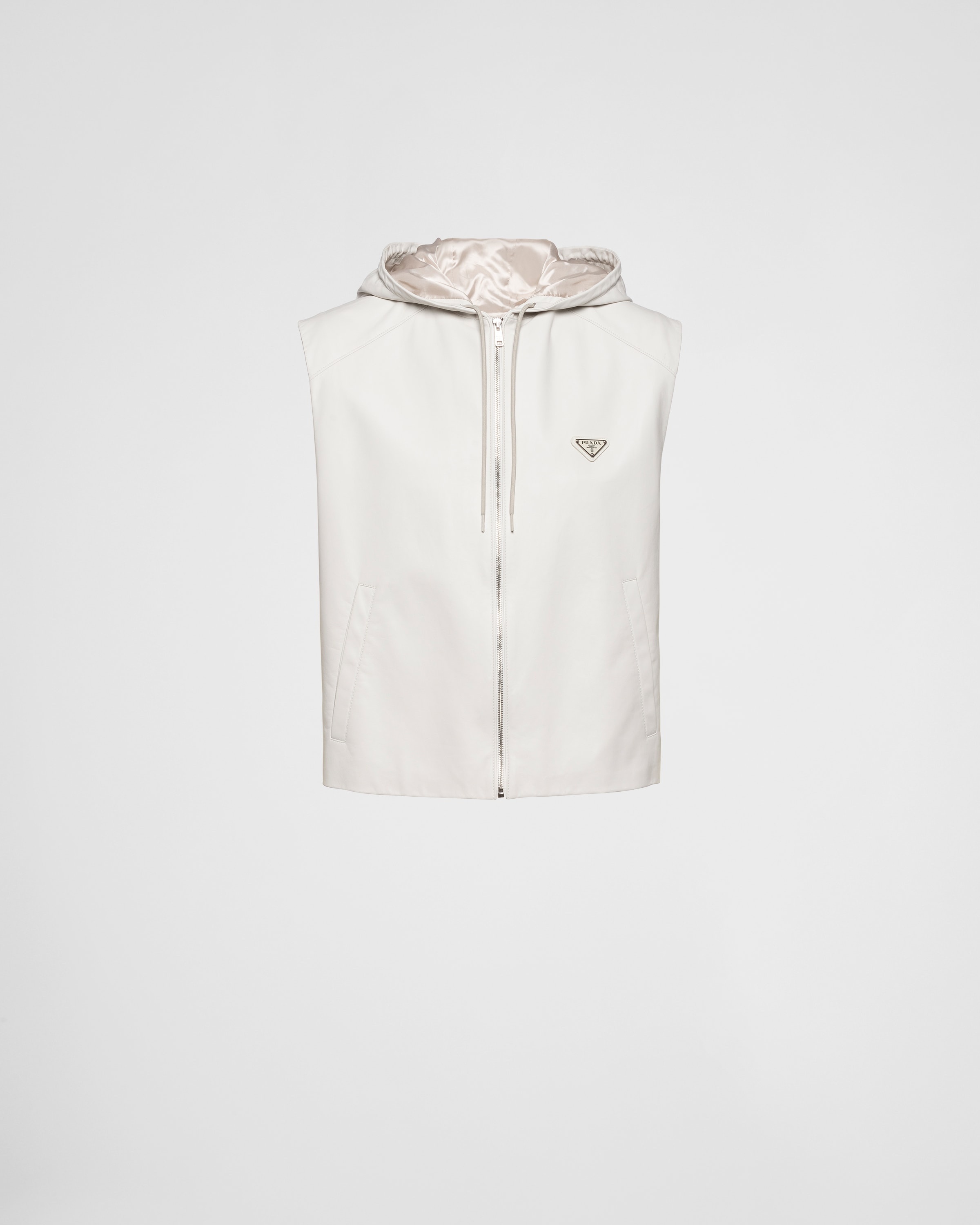 Nappa leather hoodie vest - 1