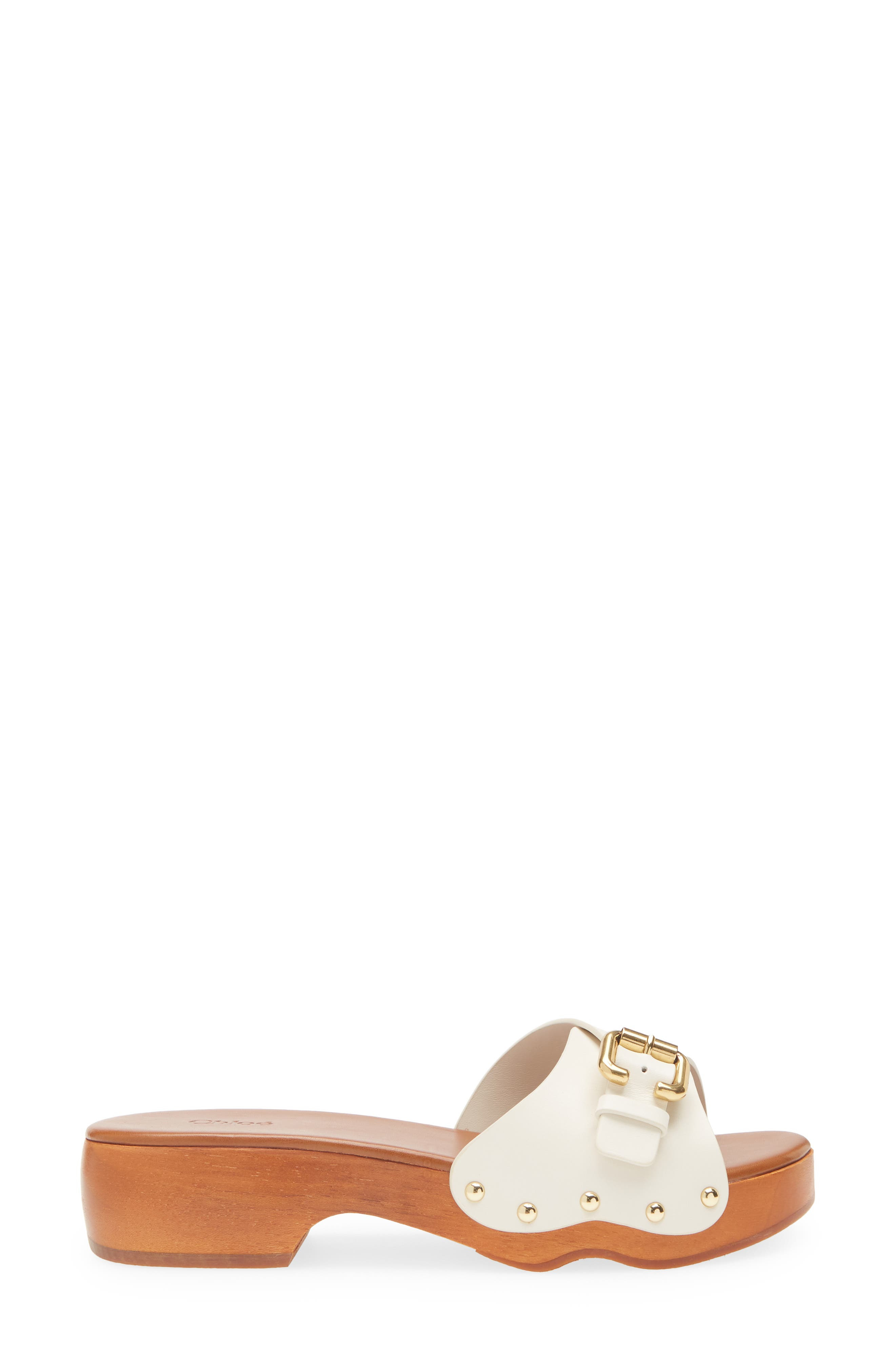 Chloé Jeannette Platform Slide Sandal in Eggshell at Nordstrom - 3