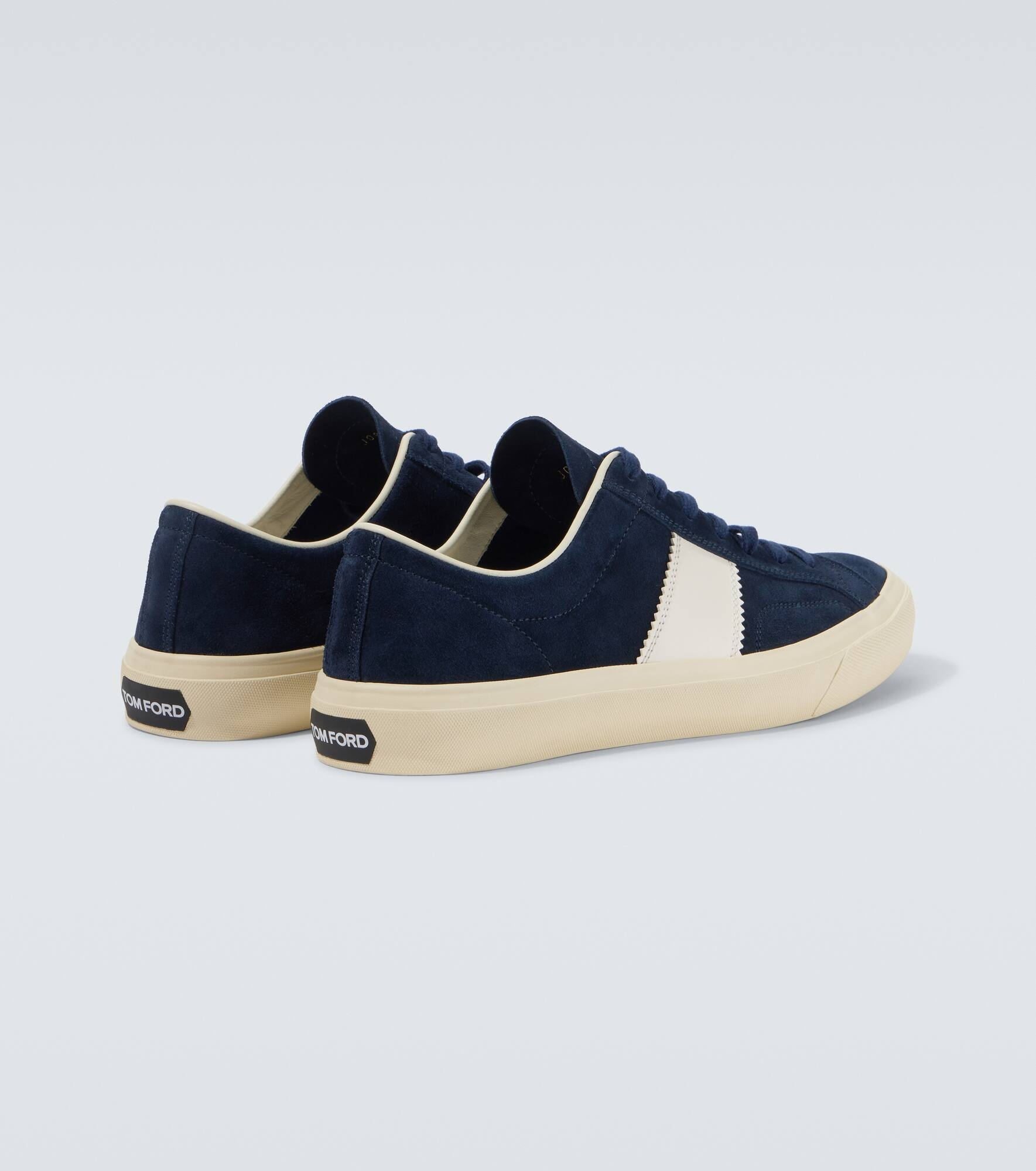 Cambridge leather-trimmed suede sneakers - 6