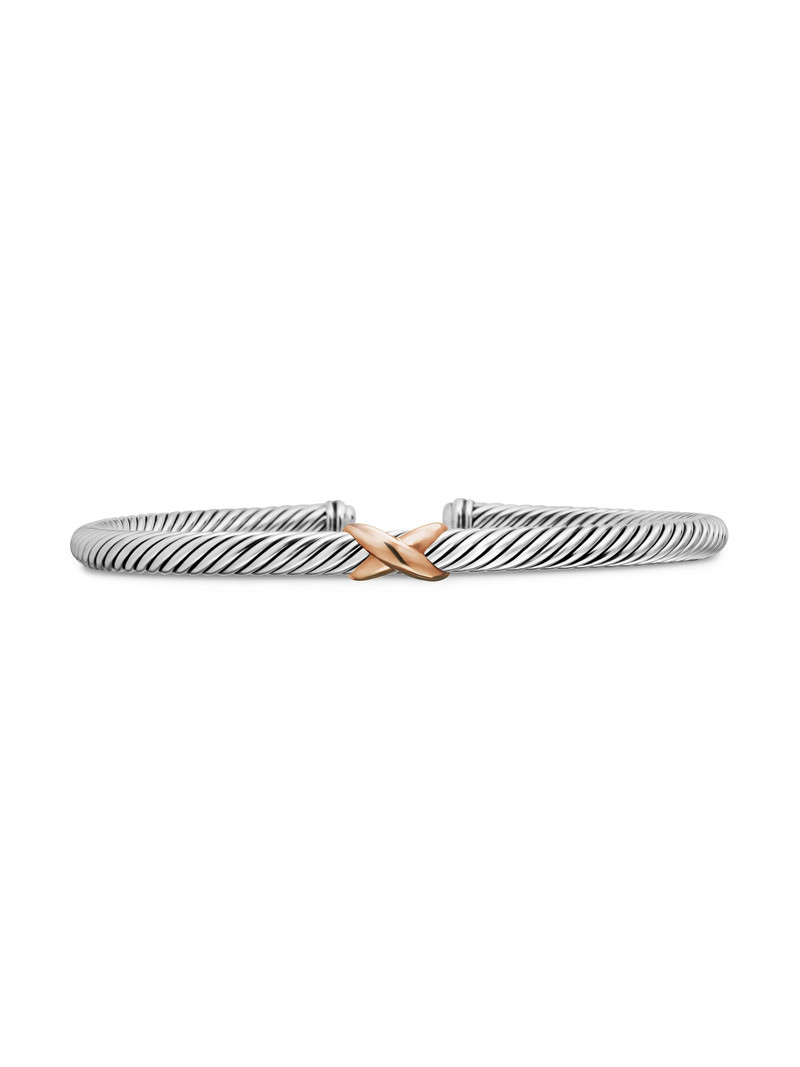 Women's X Classic Cable Station Bracelet in Sterling Silver - Silver 1