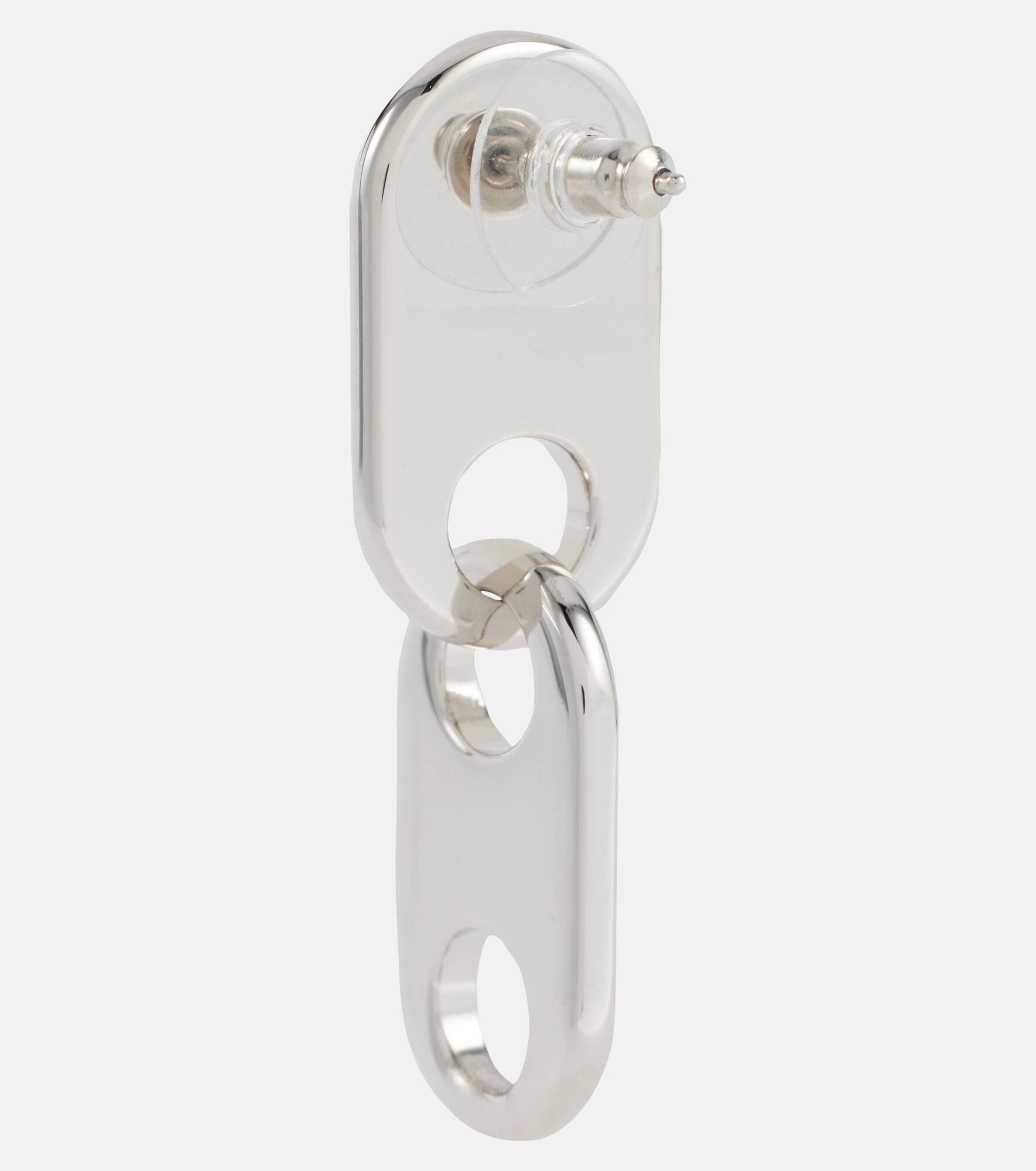 Chain Lock logo drop earrings - 5