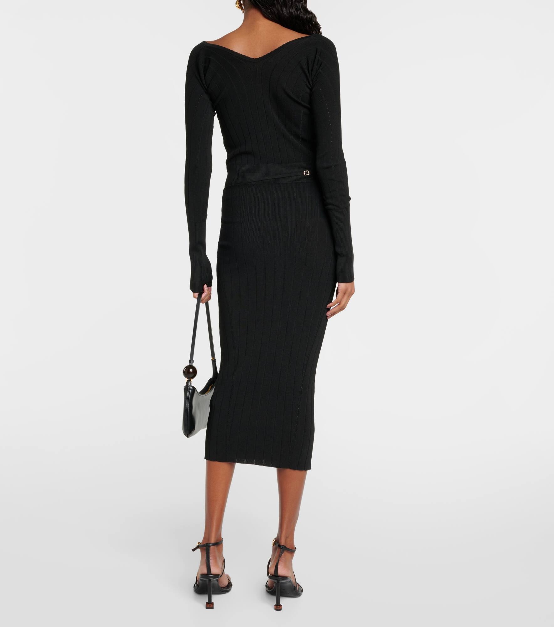 La Jupe Pralu ribbed-knit midi skirt - 3