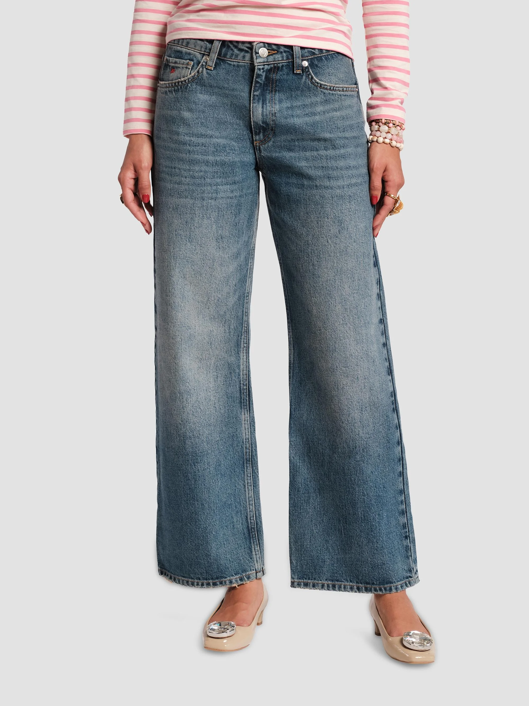 Women's Jessie High-Rise Wide-Leg Jeans - Medium Wash - 1