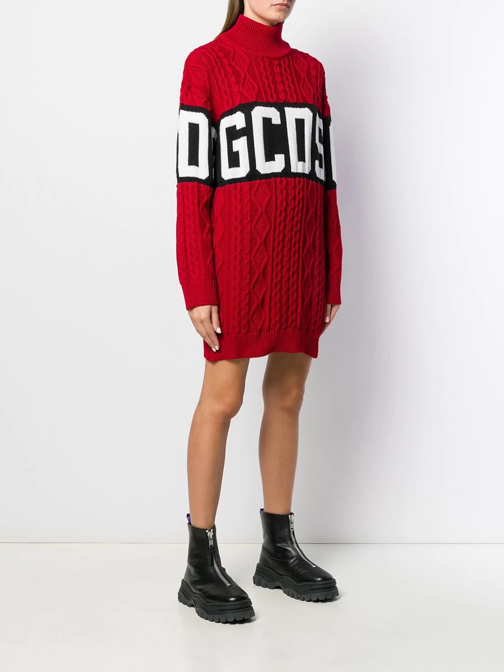 knitted logo dress - 3