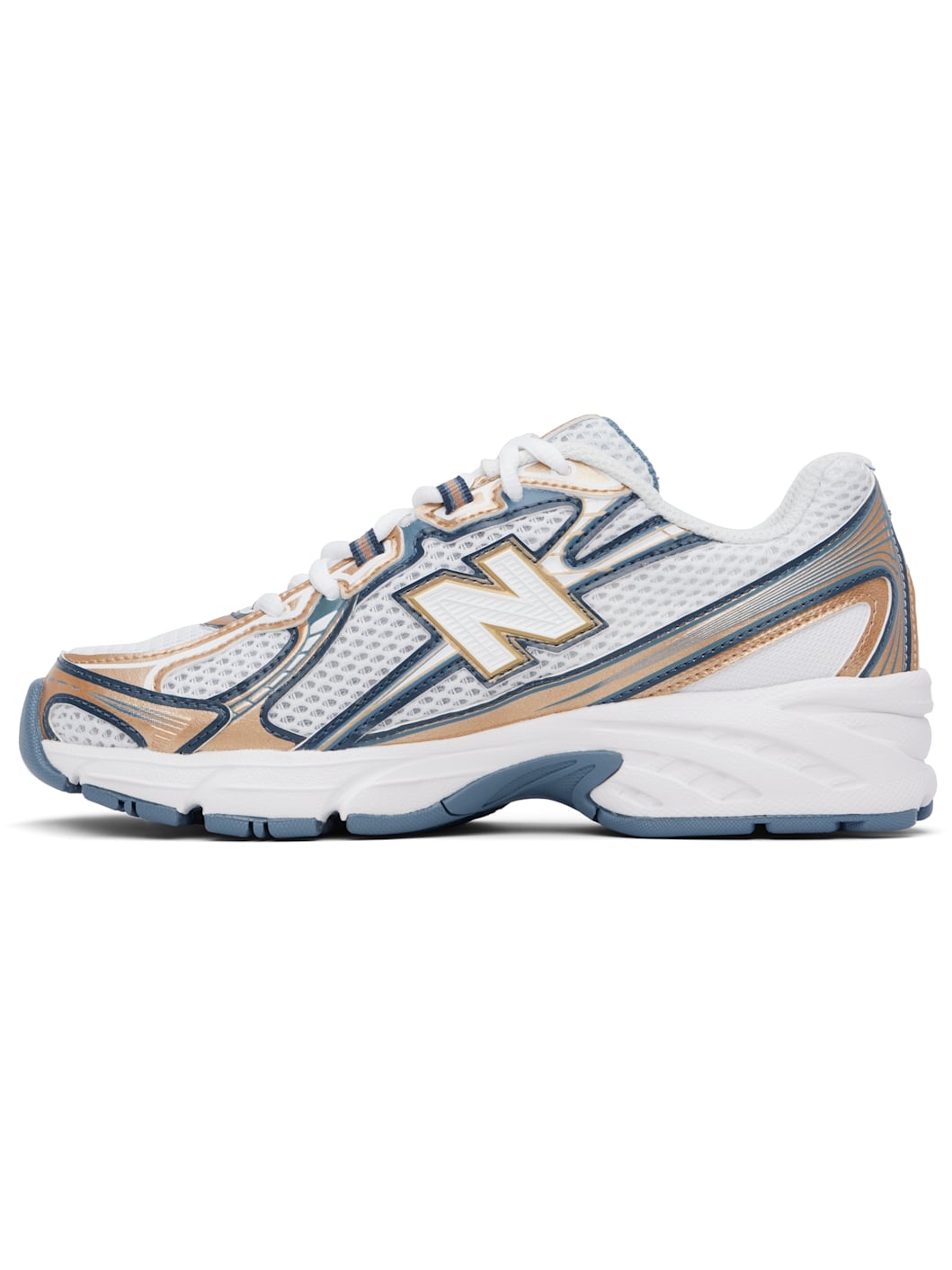 White & Tan 740 Sneakers - 3