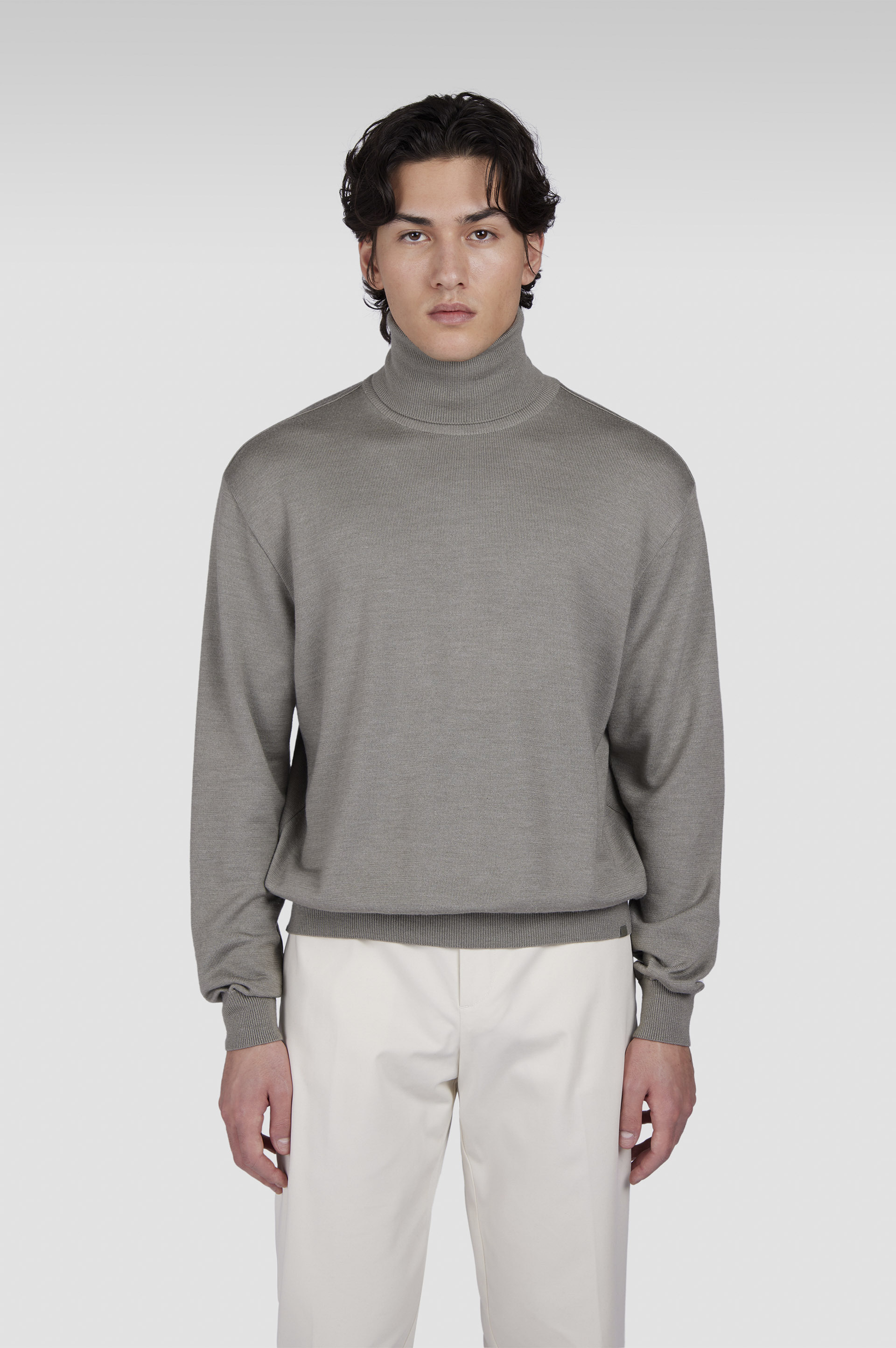 WOOL AND SILK TURTLENECK SWEATER - 6