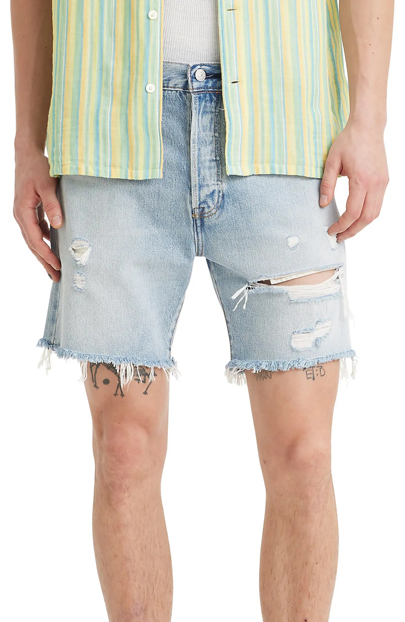 501 '93 Ripped Denim Shorts - 1