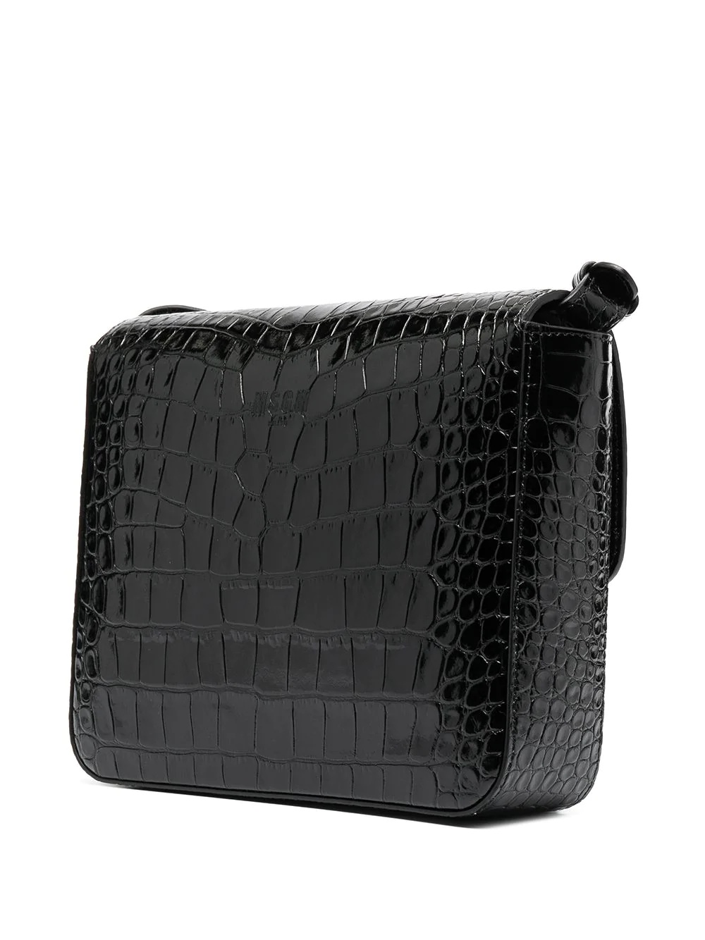 croc embossed effect shoulder bag - 3