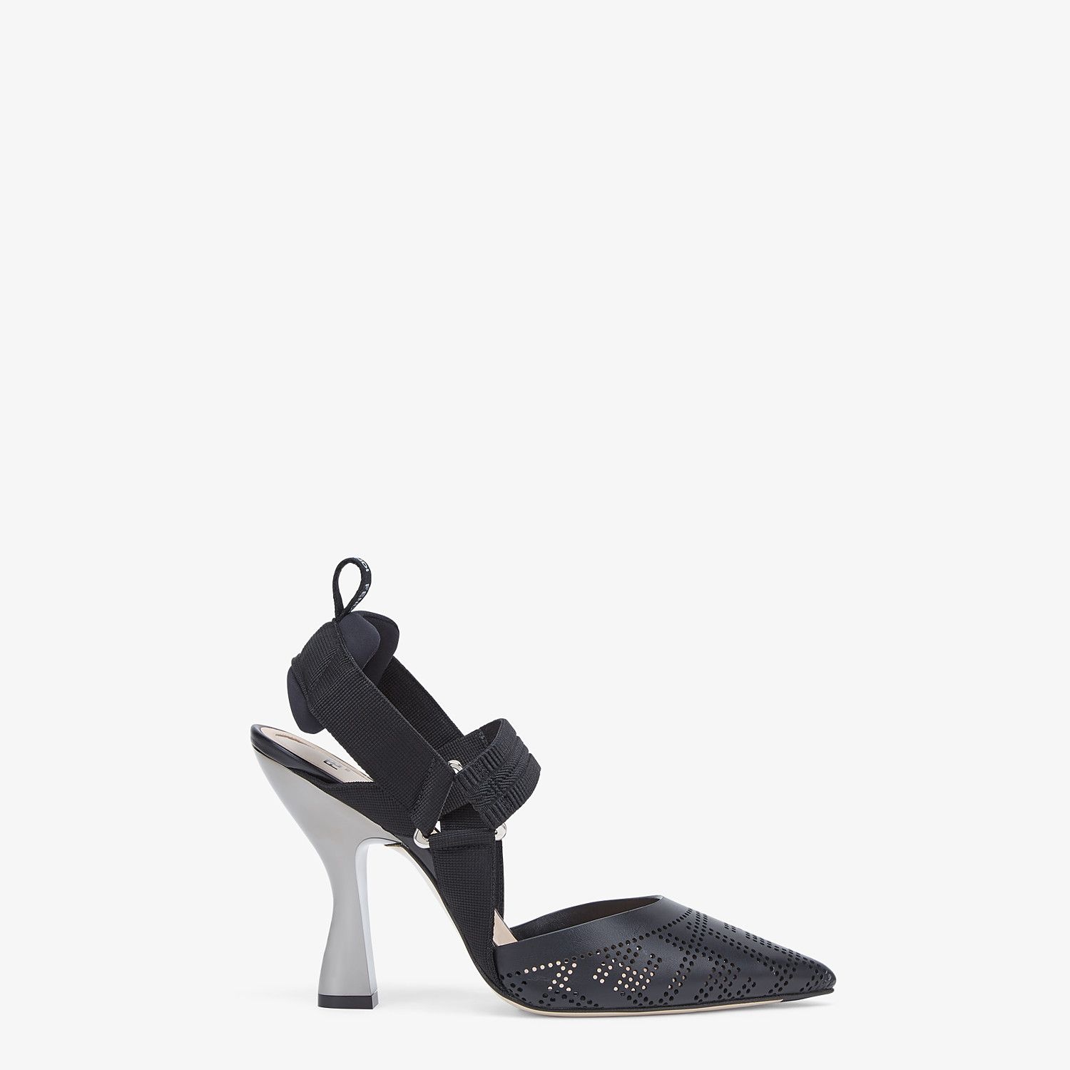 Black leather Colibrì slingbacks - 1