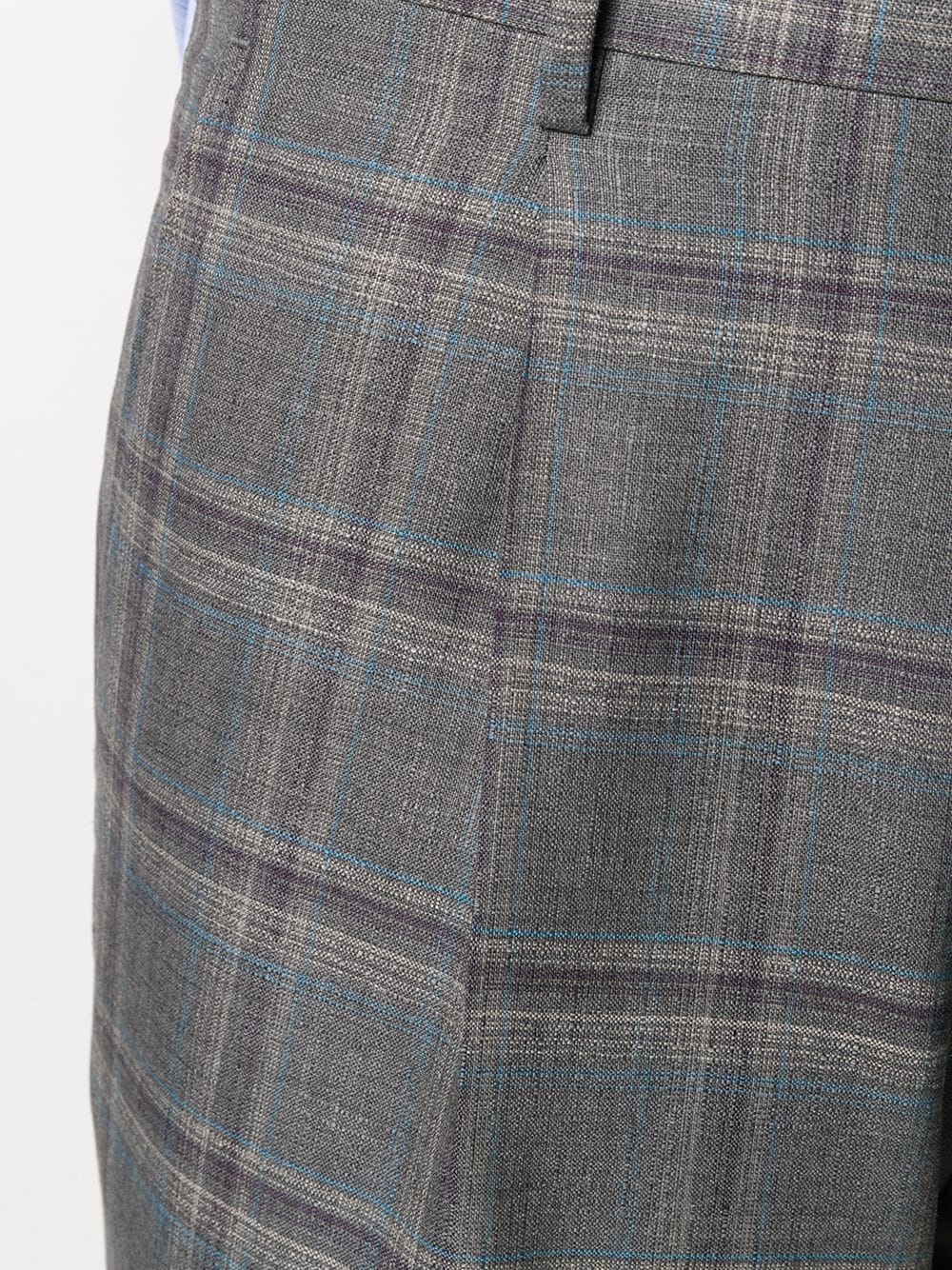 straight-leg checked pattern trousers - 5