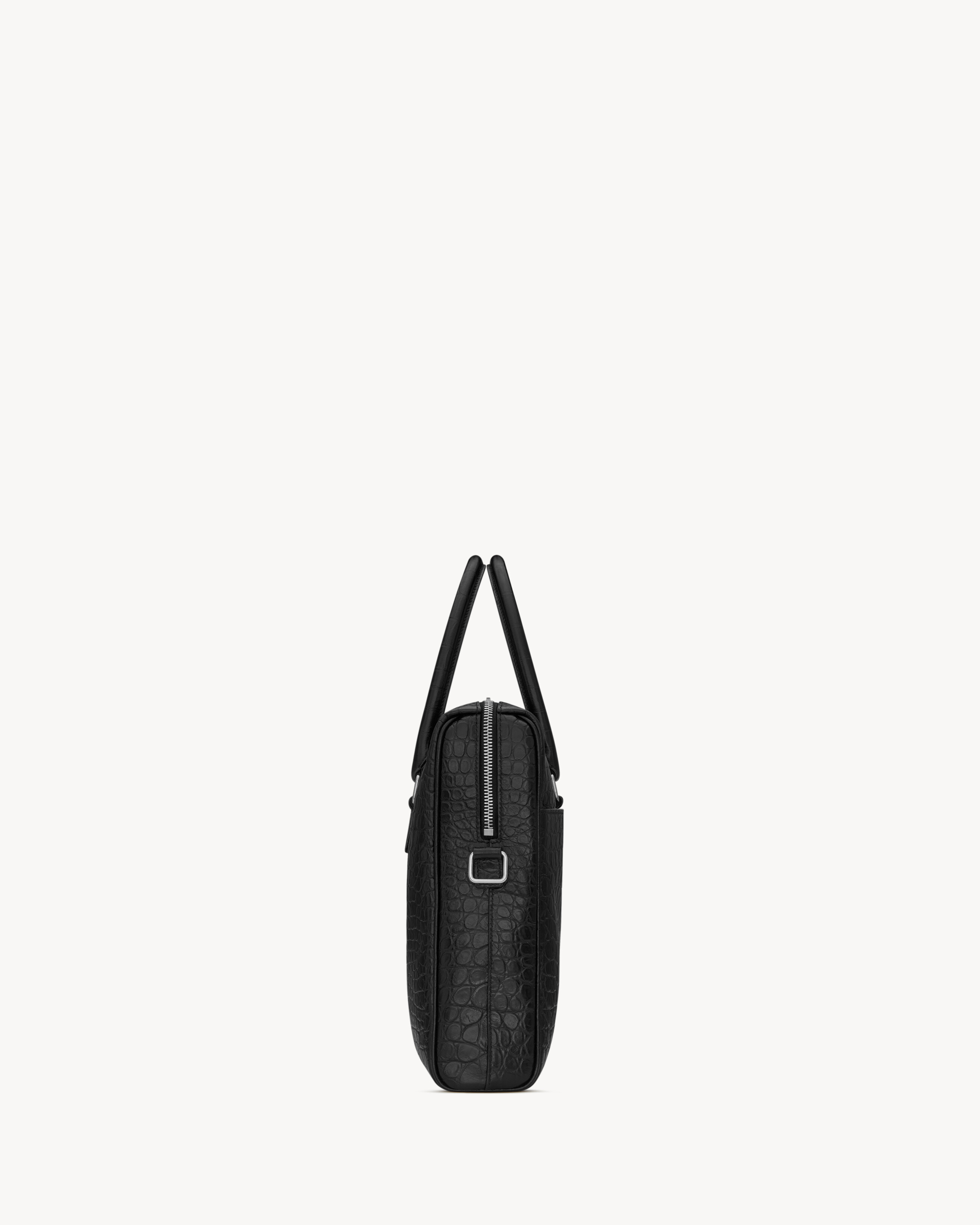 DUFFLE SAINT LAURENT BRIEFCASE BAG IN CROCODILE-EMBOSSED MATTE LEATHER - 3