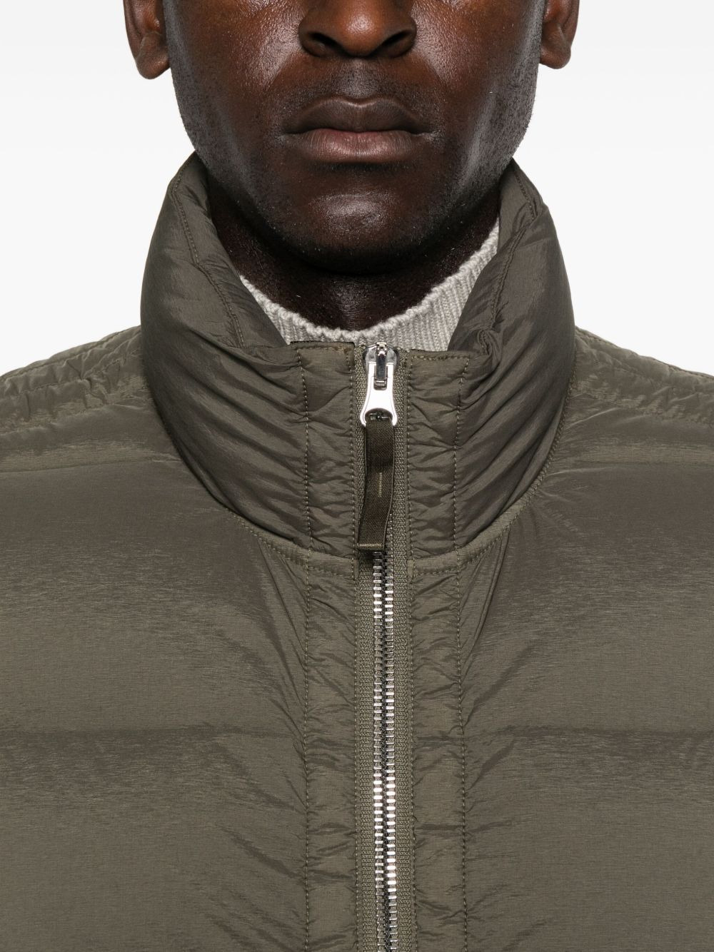 quilted zip-front vest - 5