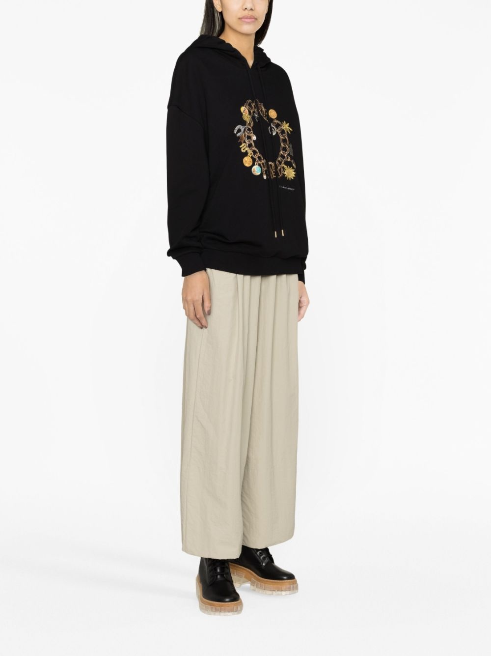 bracelet-print cotton hoodie - 3