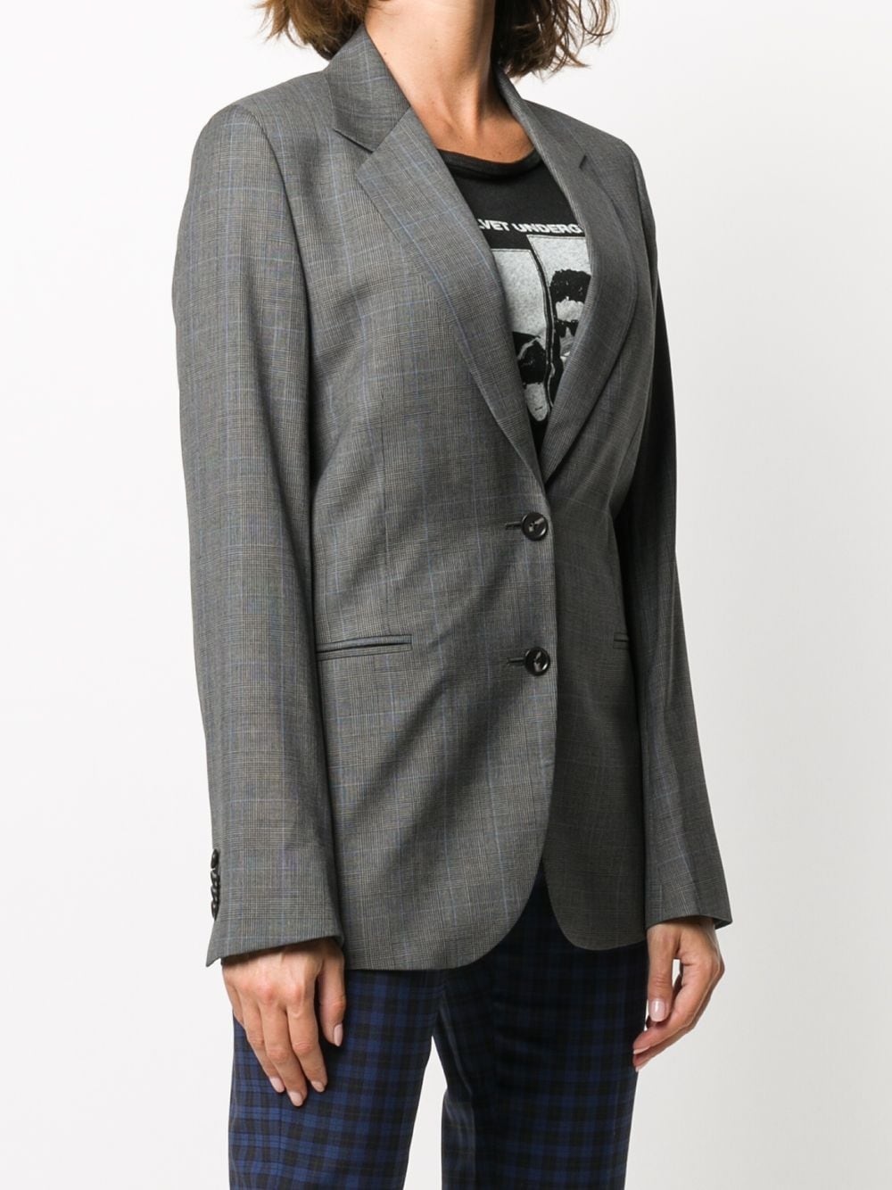 check print single-breasted blazer - 3