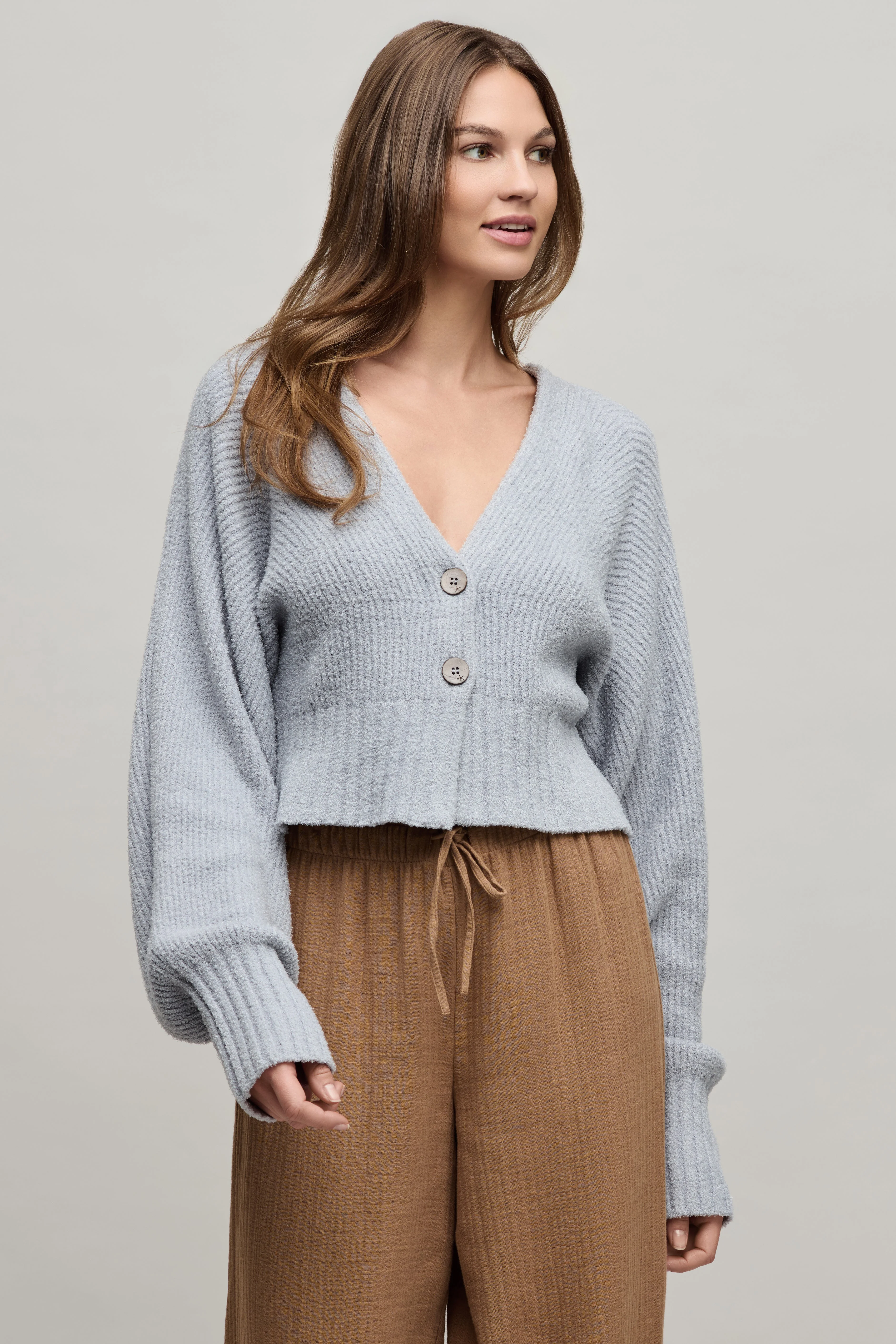 CozyChic Lite® Cotton Ribbed Button Front Cardigan - 1