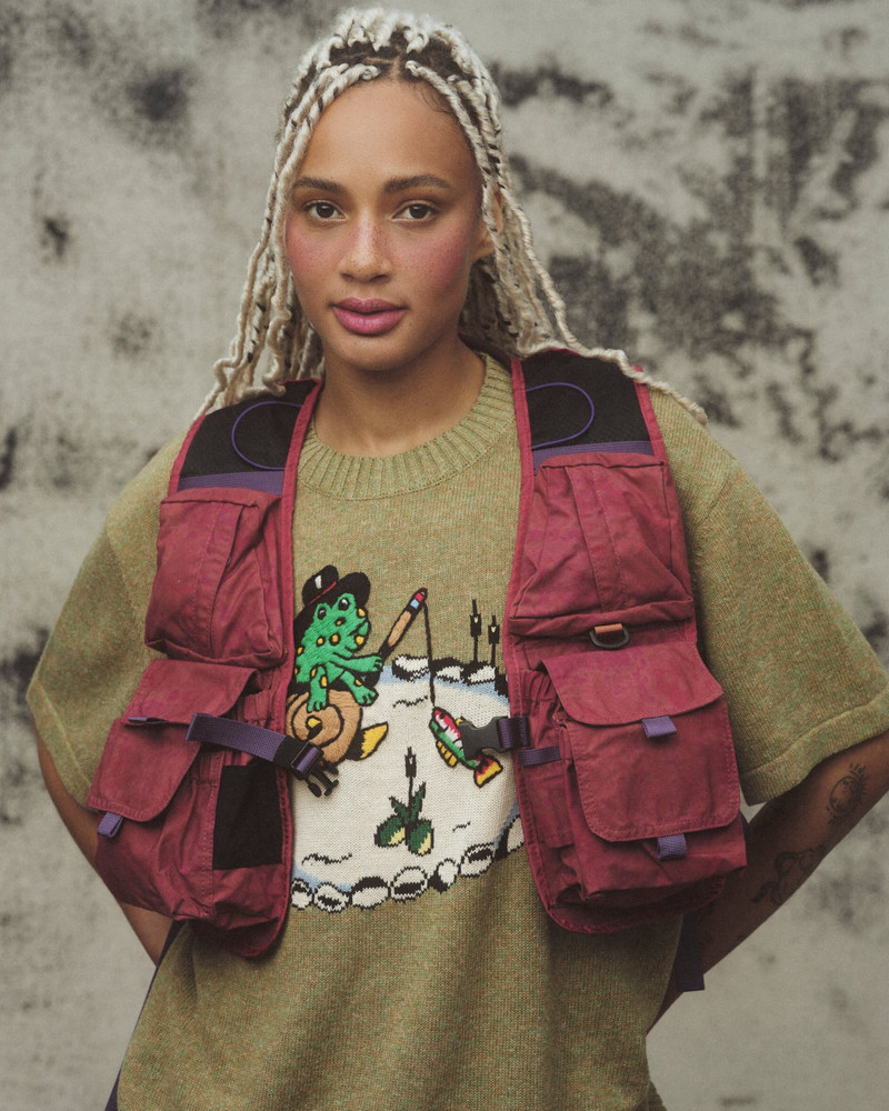 Brain Dead x South2 West8 Fishing Vest Pack - Pink 6