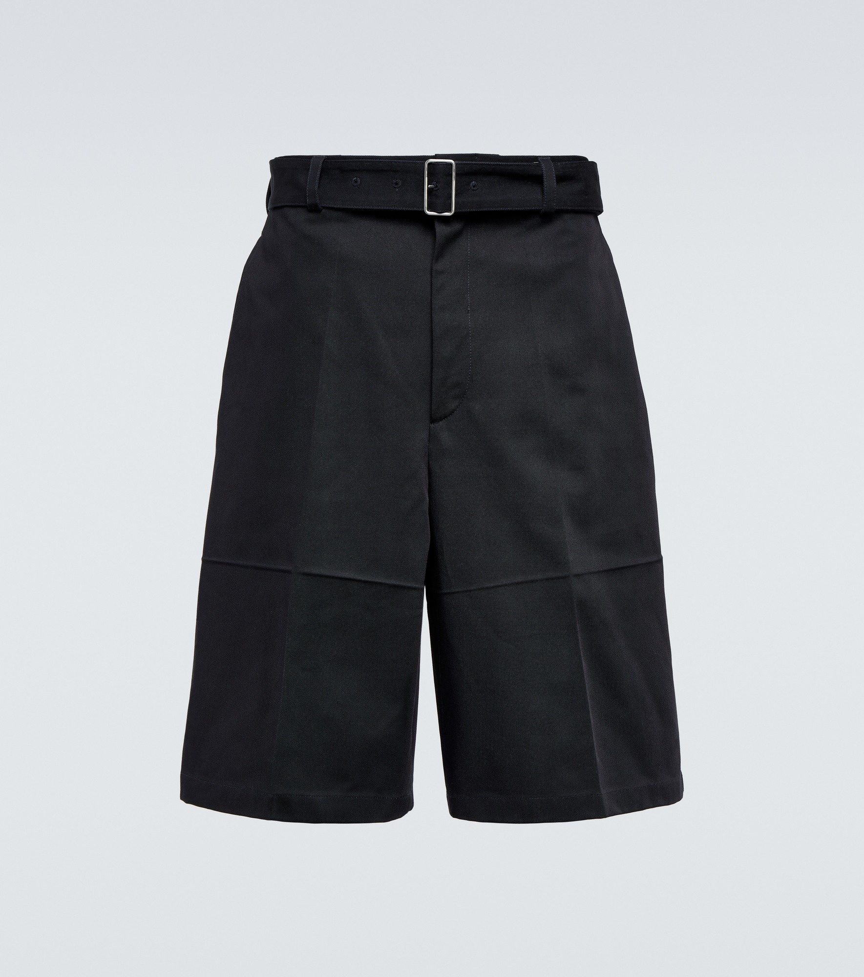 Wool gabardine belted shorts - 1