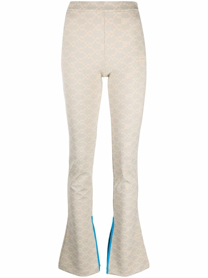 monogram ankle-slit trousers 1