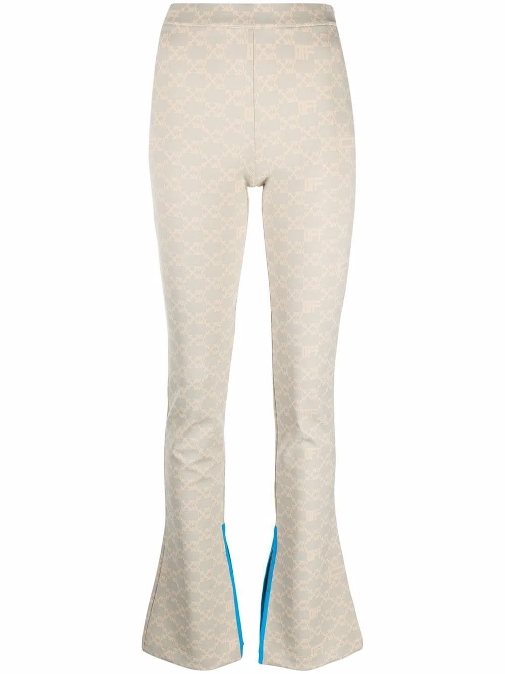 monogram ankle-slit trousers - 1