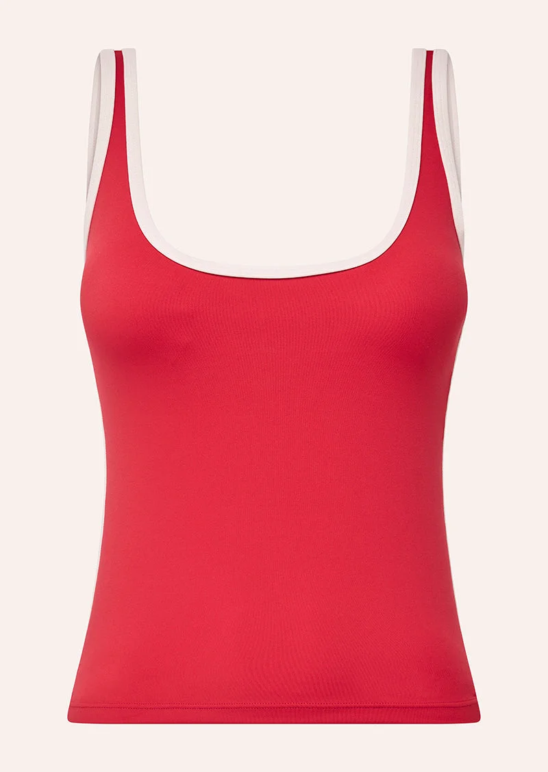 SOLIS SCOOP TANK IN STRAWBERRY & SOFT PINK - 1