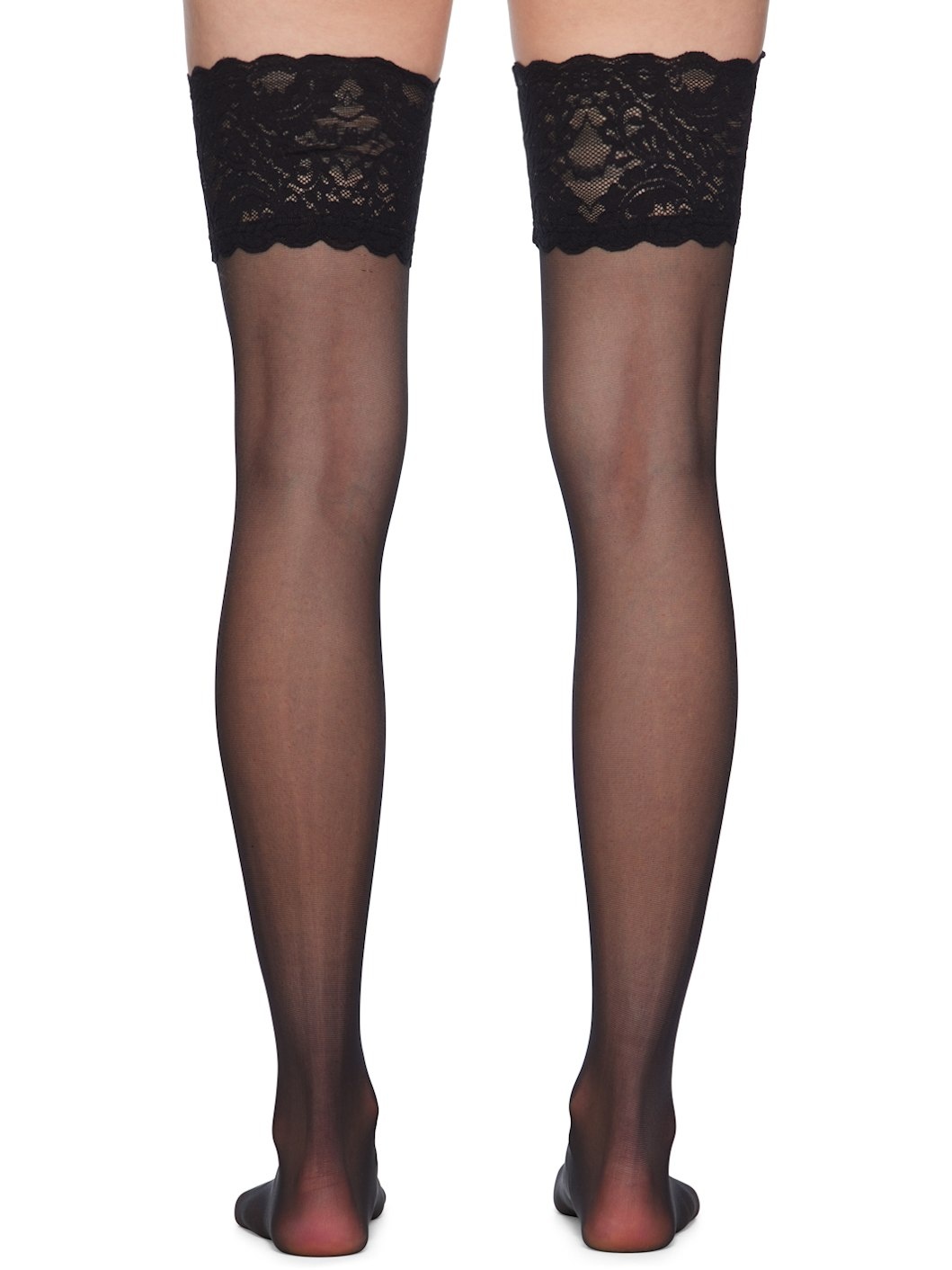 Black Satin Touch 20 Stay-Up Socks - 2