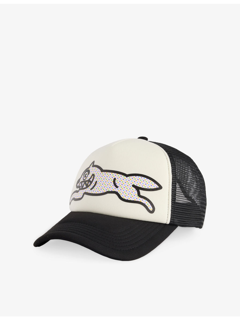 Polka Dot Running Dog Woven Trucker Cap - 1