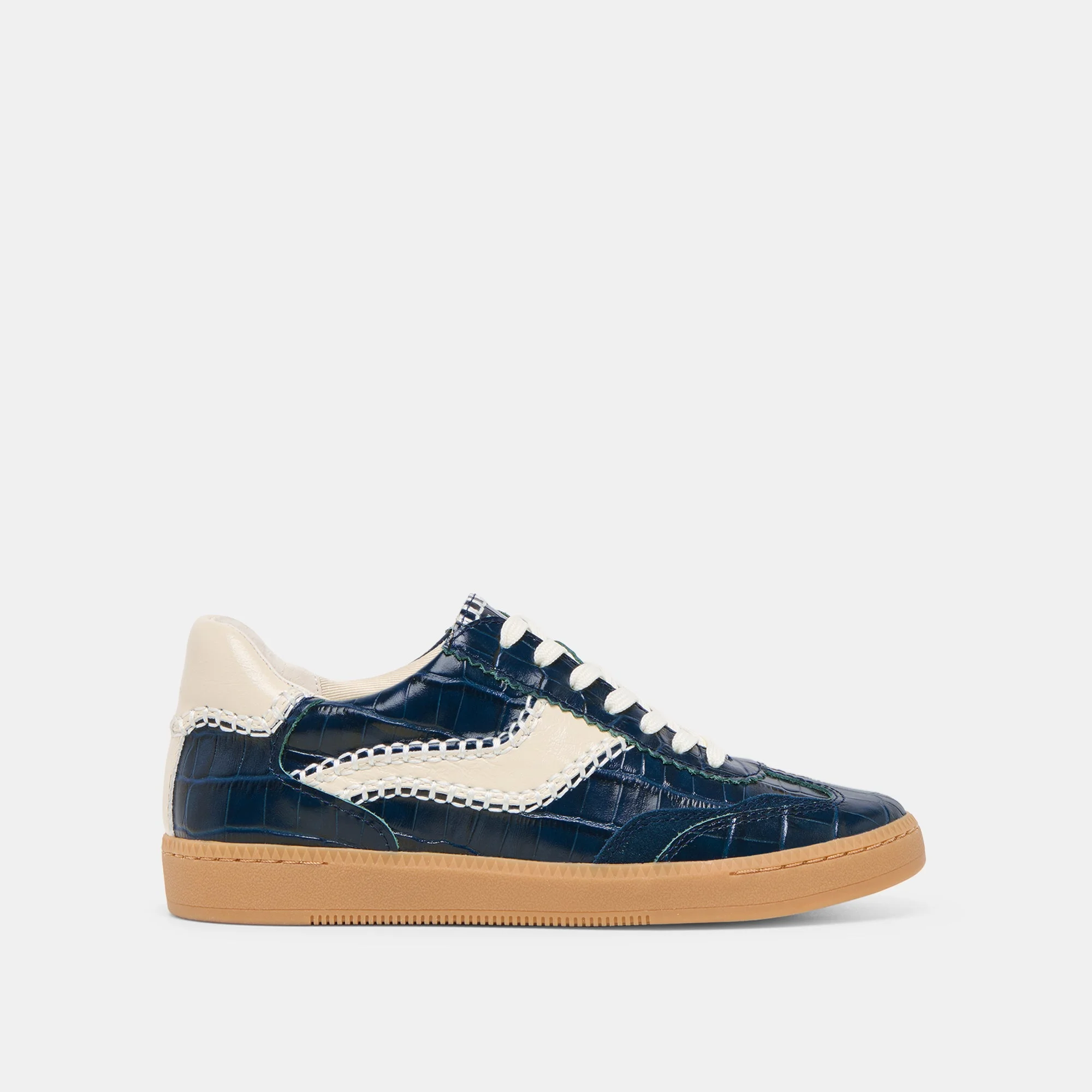 NOTICE STITCH SNEAKERS INK CROCO EMBOSSED LEATHER - 1