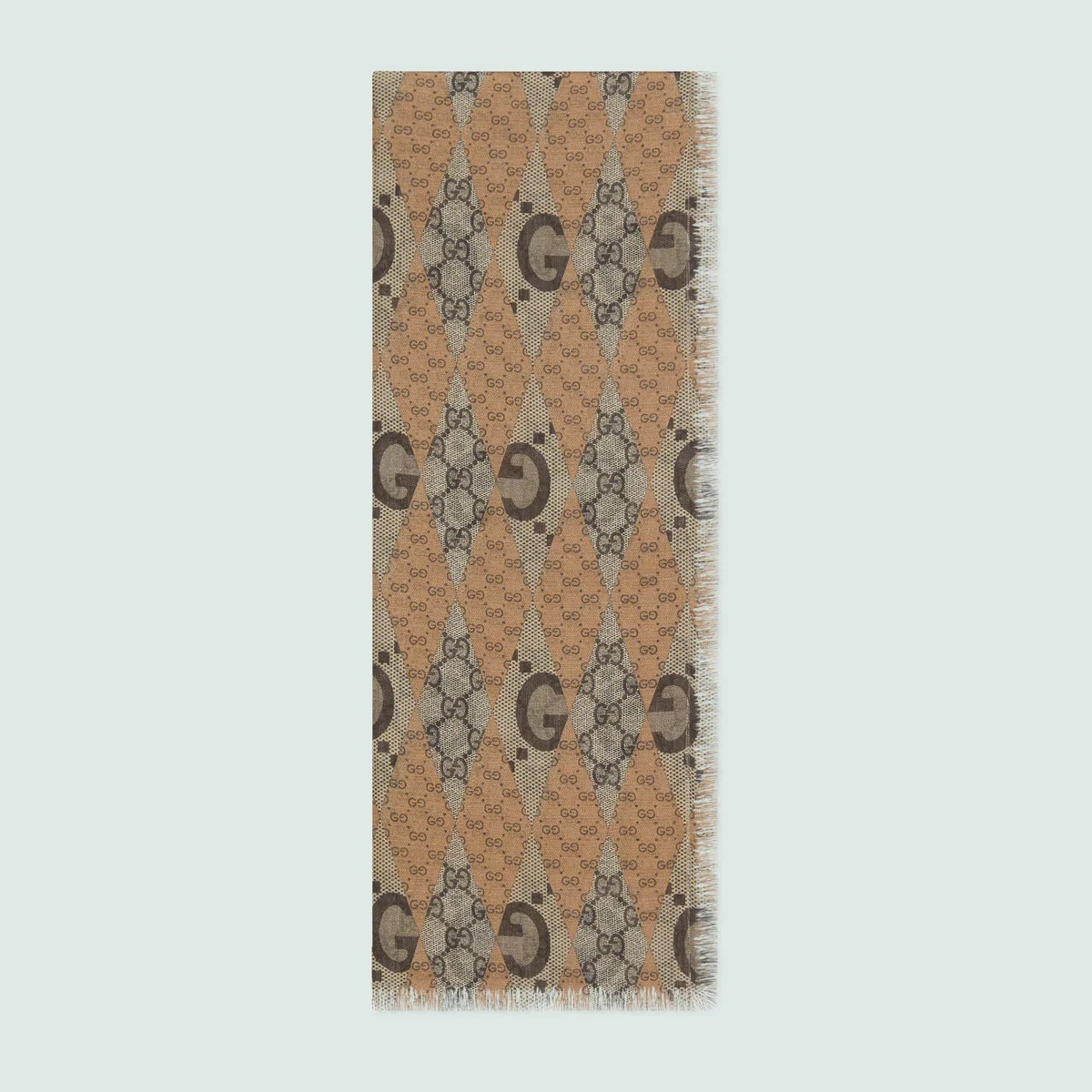 GG patchwork backgammon print wool stole - 1