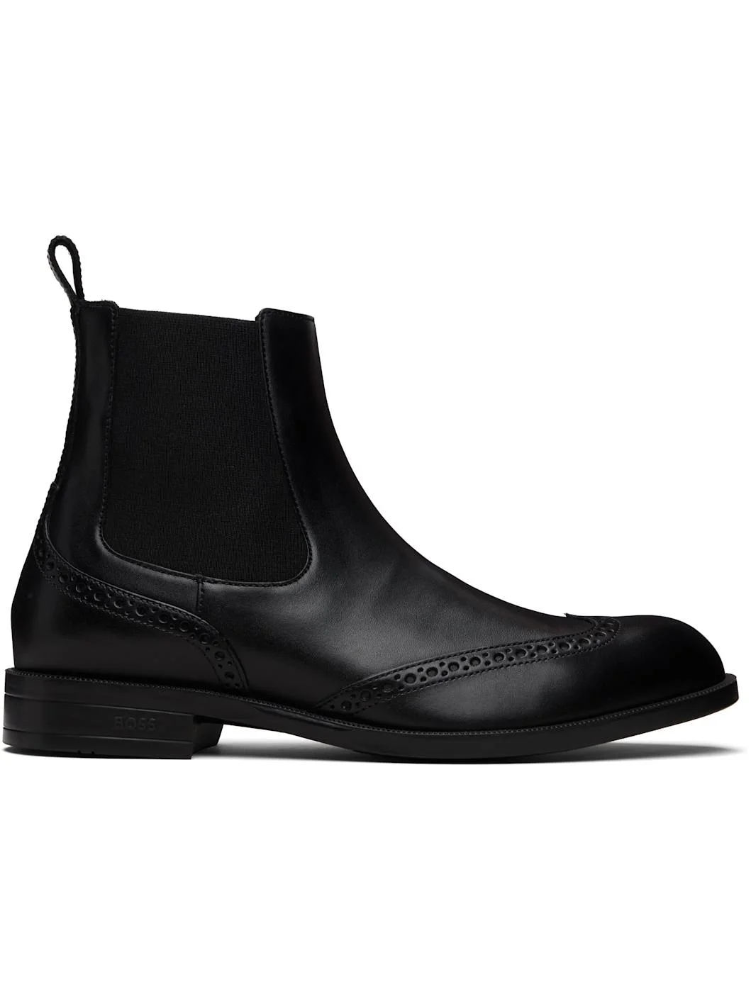 Black Leather Chelsea Boots - 1
