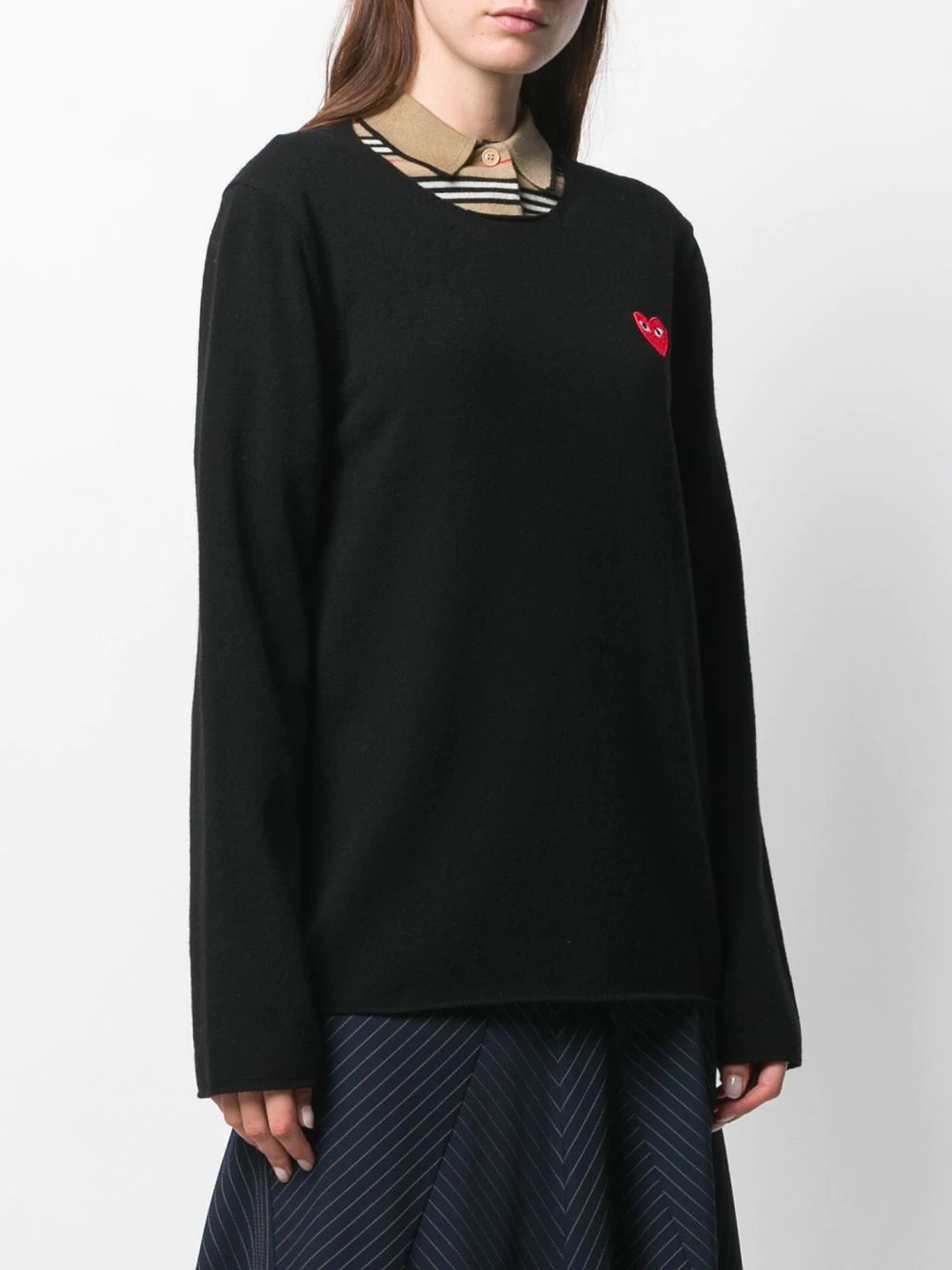 heart motif sweater - 3