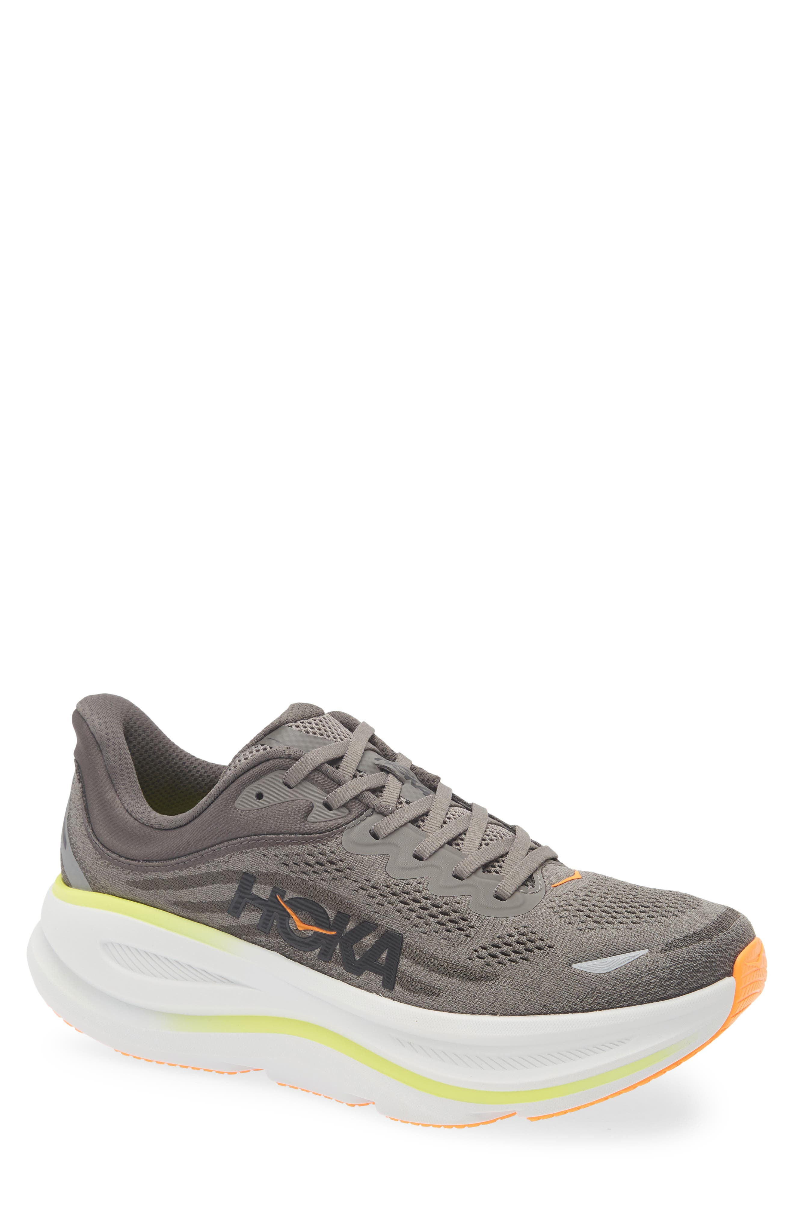HOKA Bondi 9 Running Shoe in Asphalt Grey /Gravel at Nordstrom - 1