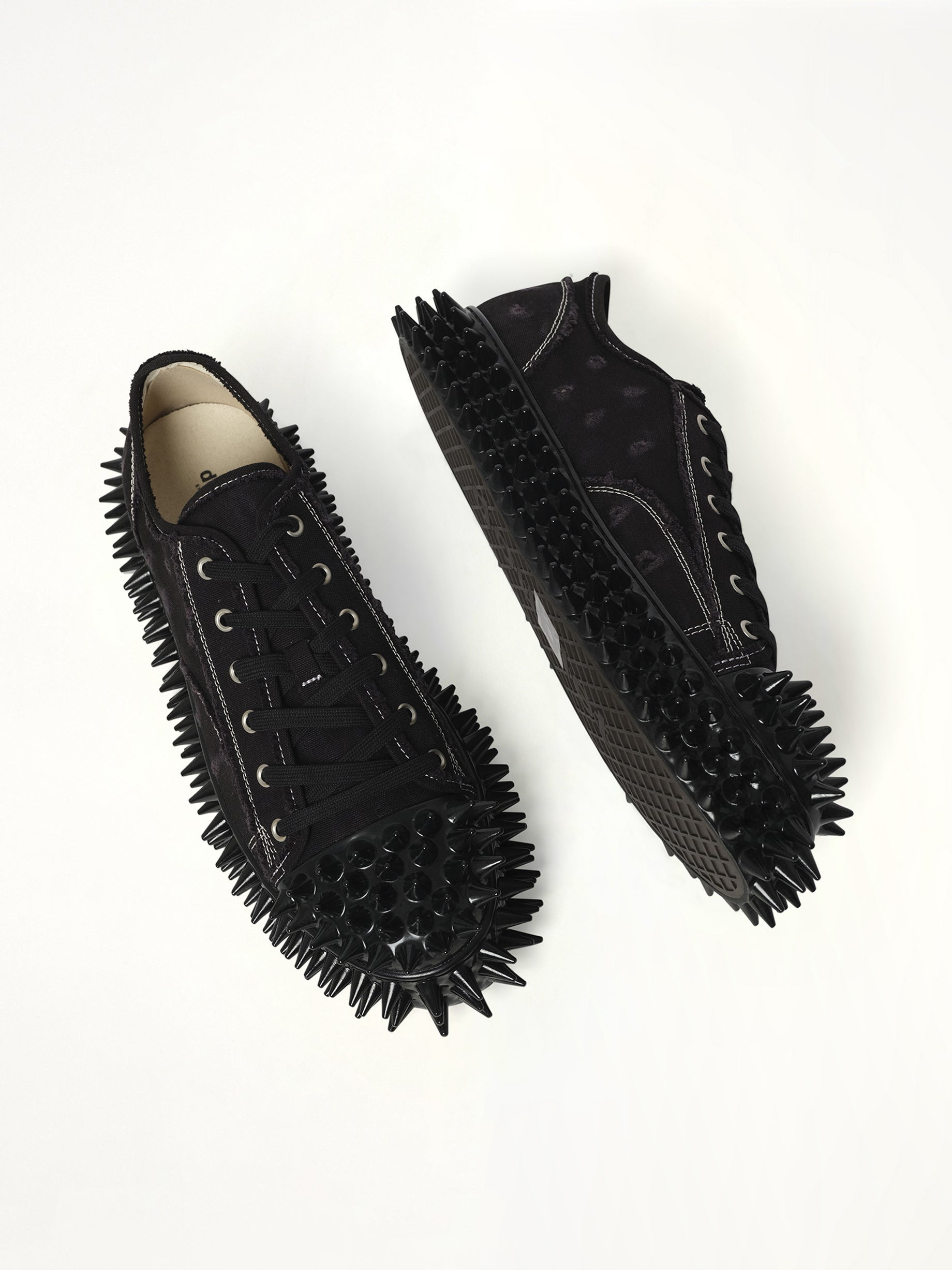 Spiky Canvas Sneaker in Black - 4