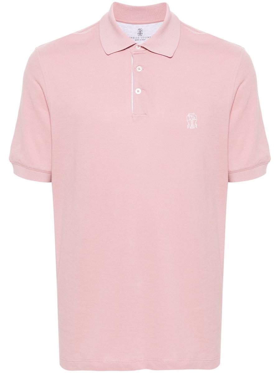 BRUNELLO CUCINELLI PIQUÉ POLO SHIRT WITH PRINT - 1