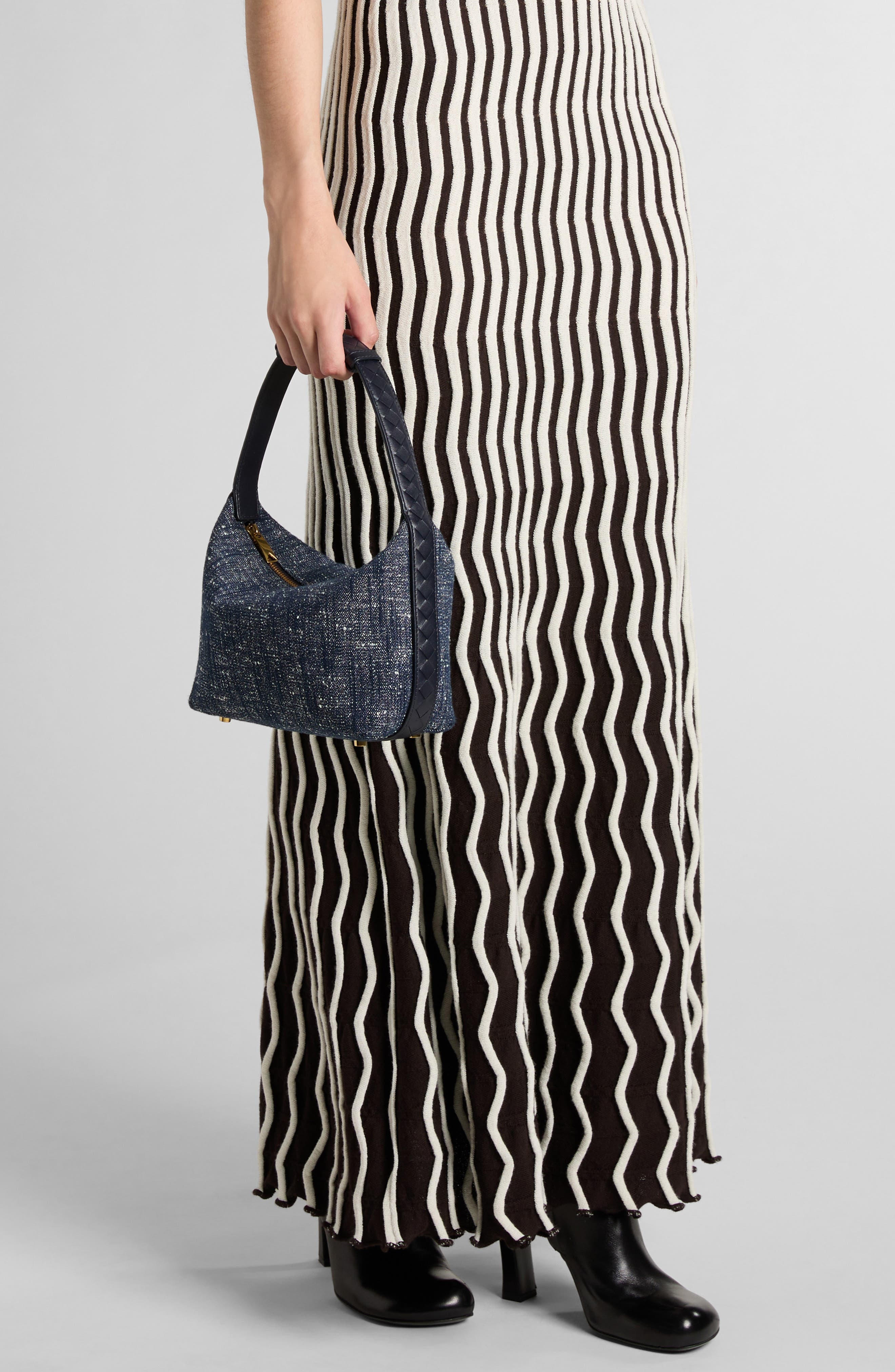 Bottega Veneta Mini Wallace Denim Bouclé Shoulder Bag in Navy-Whit/Spa/Spa-Mb at Nordstrom - 2