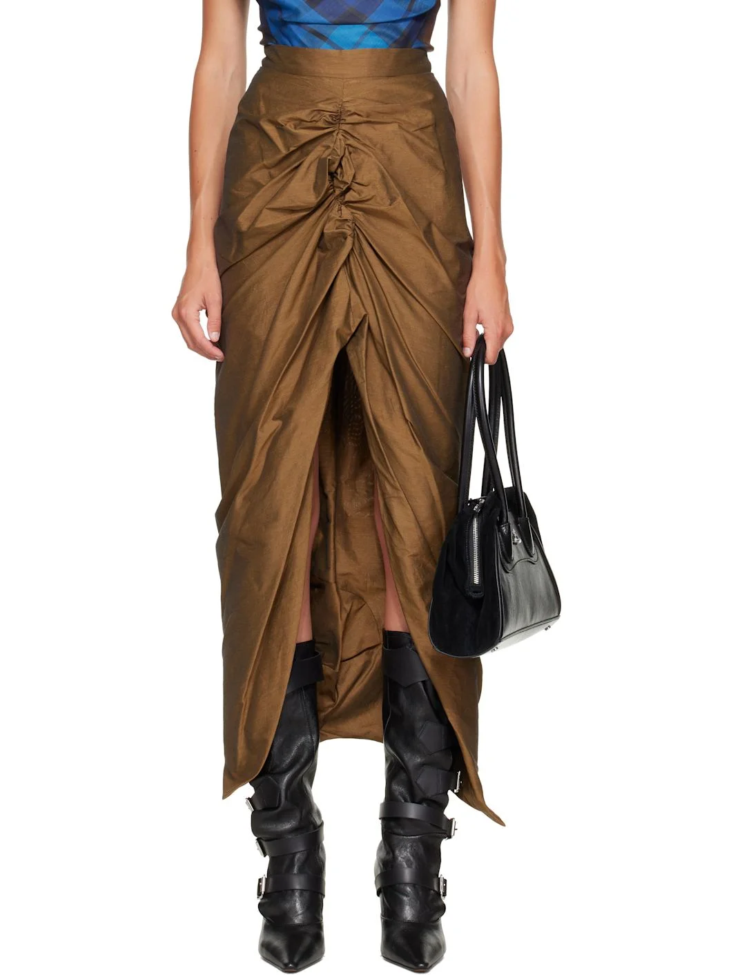 Brown Long Panther Maxi Skirt - 1