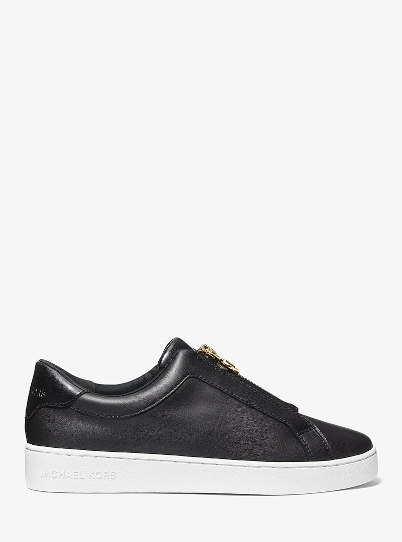 MICHAEL KORS Keaton Leather Zip-Up Sneaker outlook