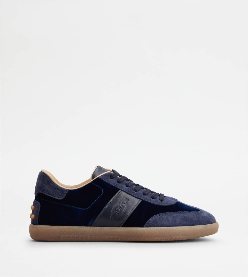TOD'S TABS SNEAKERS IN FABRIC AND SUEDE - BLUE 1