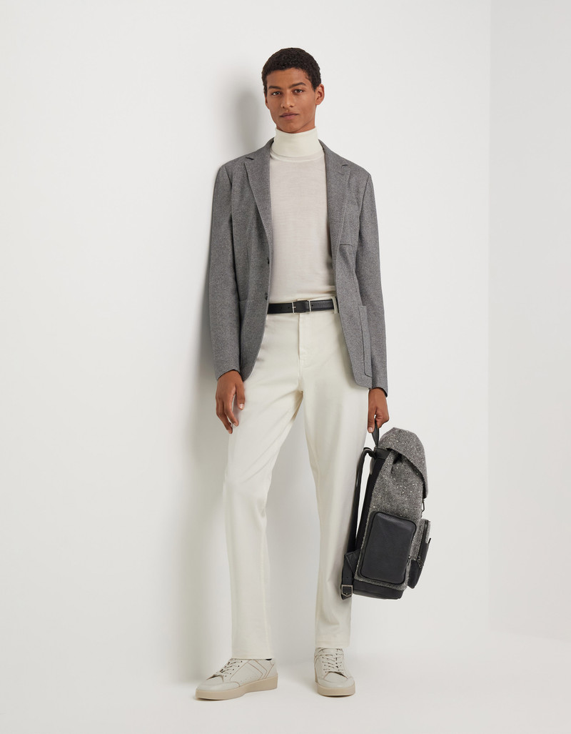 Canali JERSEY BLAZER IN GREY CASHMERE AND SILK outlook