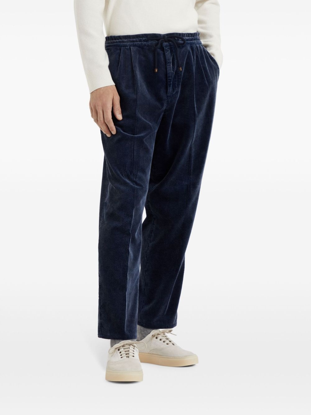drawstring corduroy trousers - 3