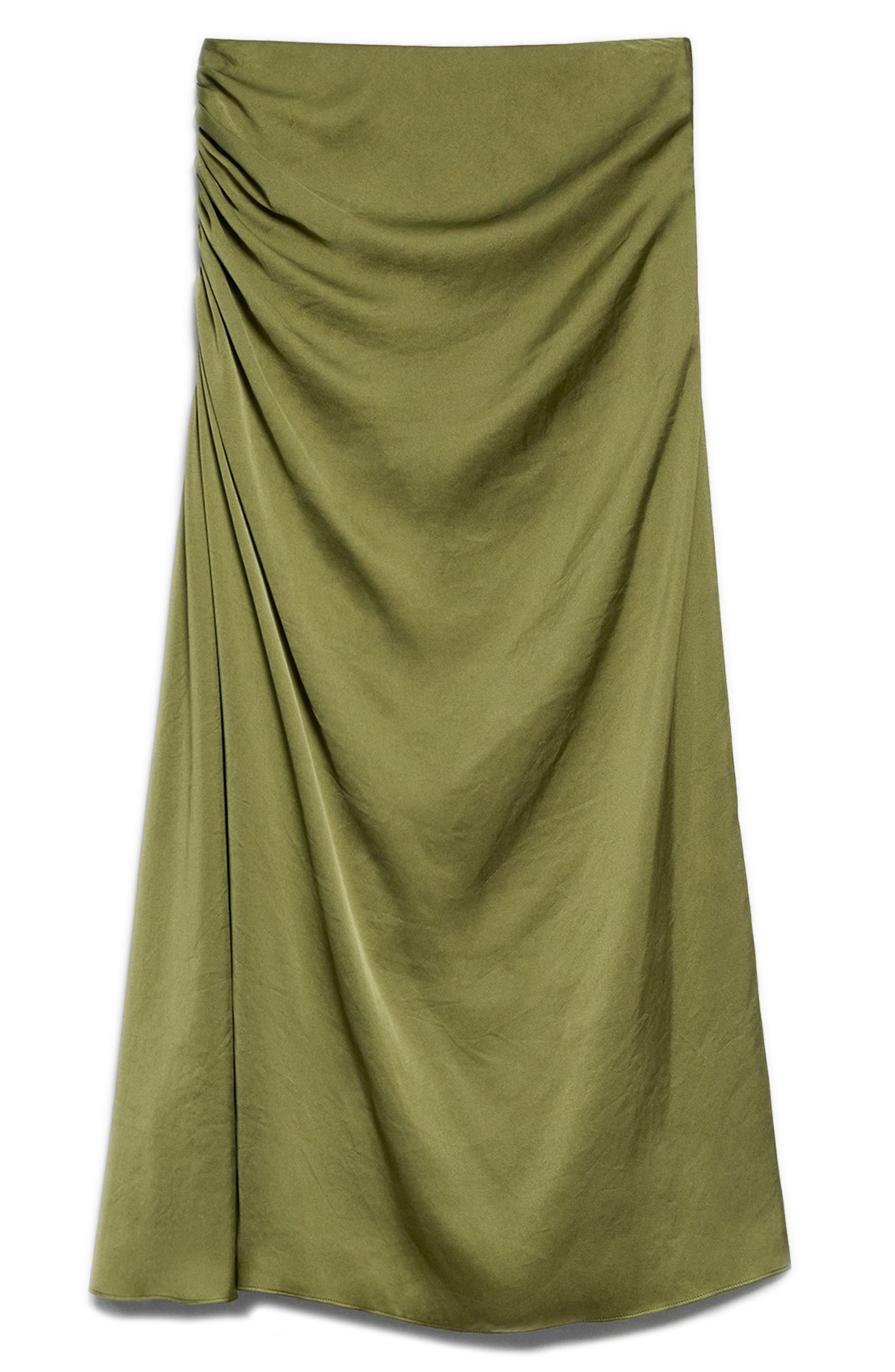 Theory Ruched Midi Skirt in Avocado at Nordstrom - 2