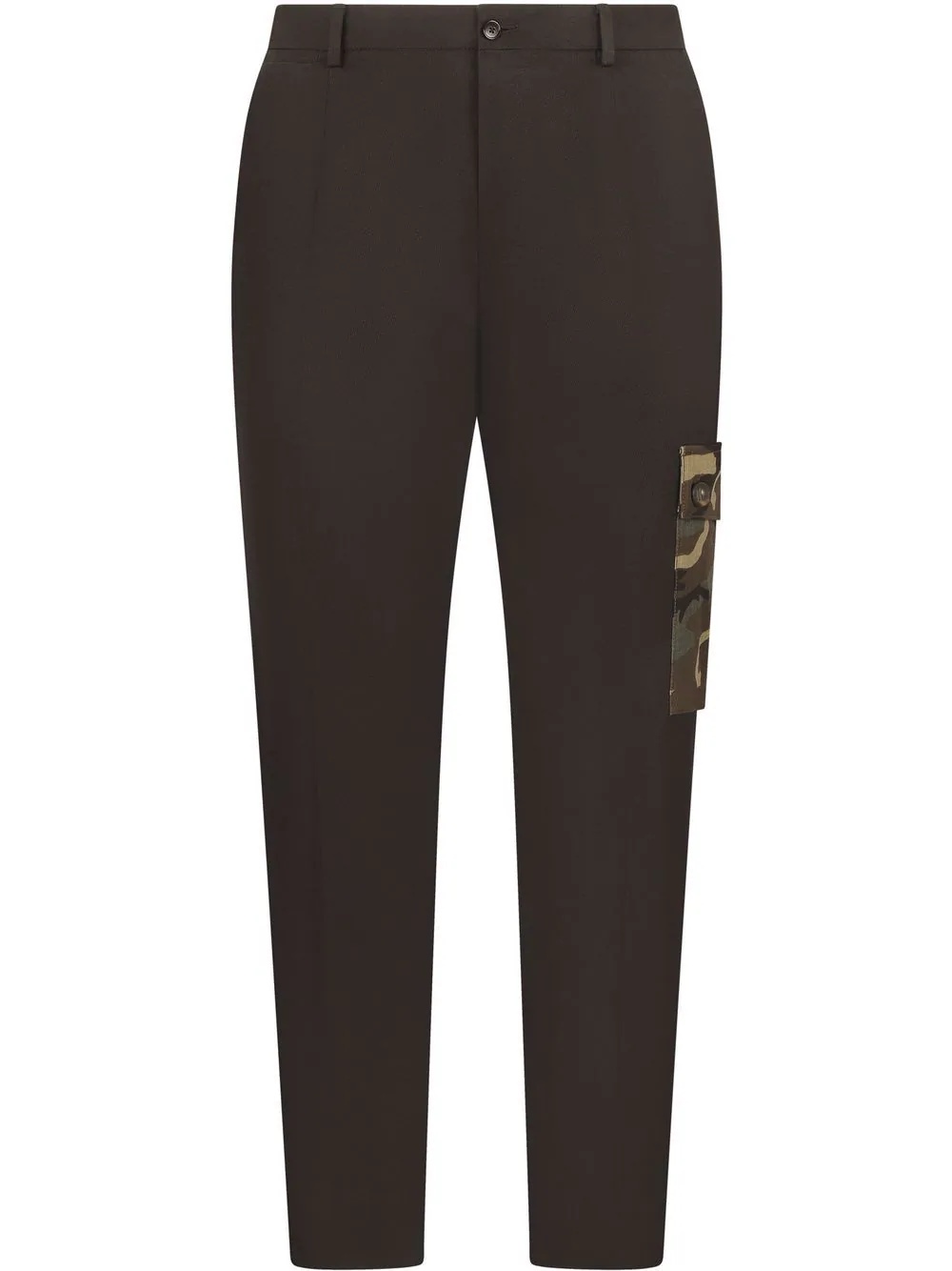 camouflage-detail tailored trousers - 1