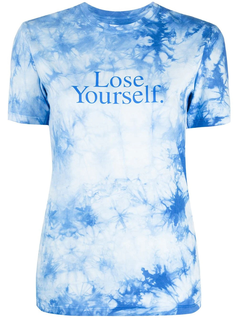 slogan print tie-dye T-shirt 1