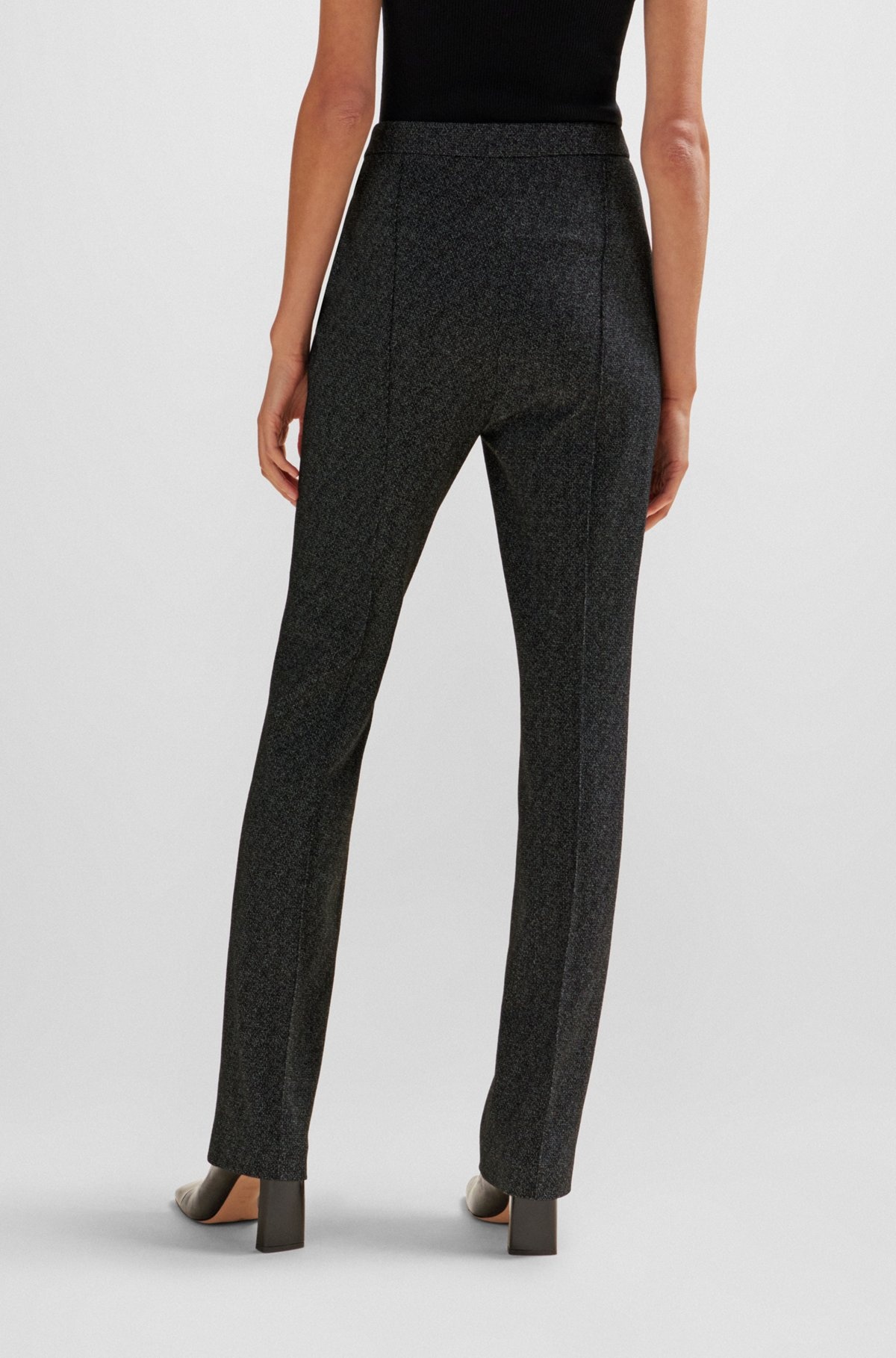 SLIM-FIT HIGH-RISE TROUSERS IN STRETCH JERSEY - 4